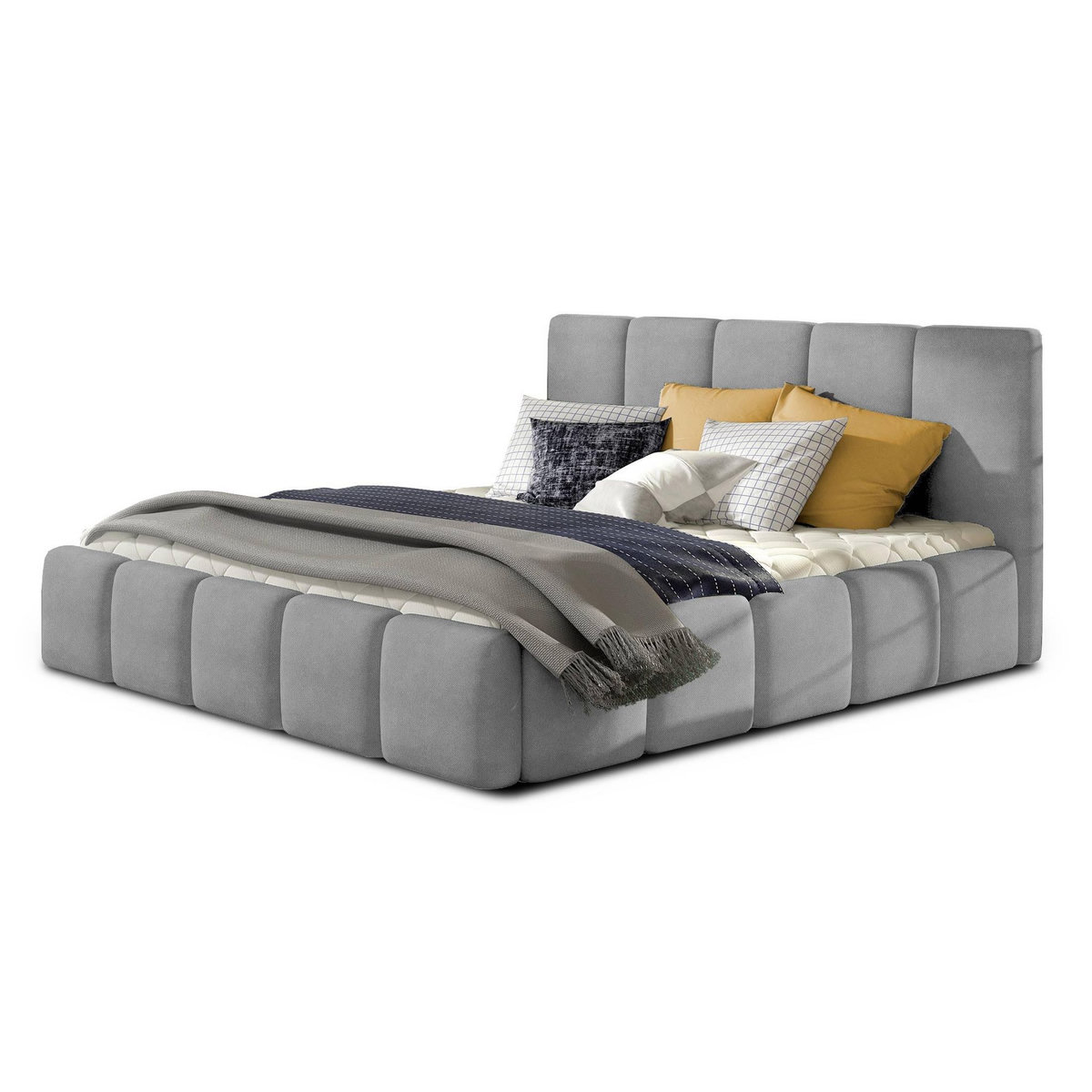 BEST MOBILIER Lucea - lit coffre - 180x200 - sommier inclus - en velours