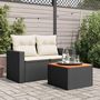 Voir la diapositive 3 : VIDAXL Table de jardin noir 55x55x37 cm resine tressee et bois acacia