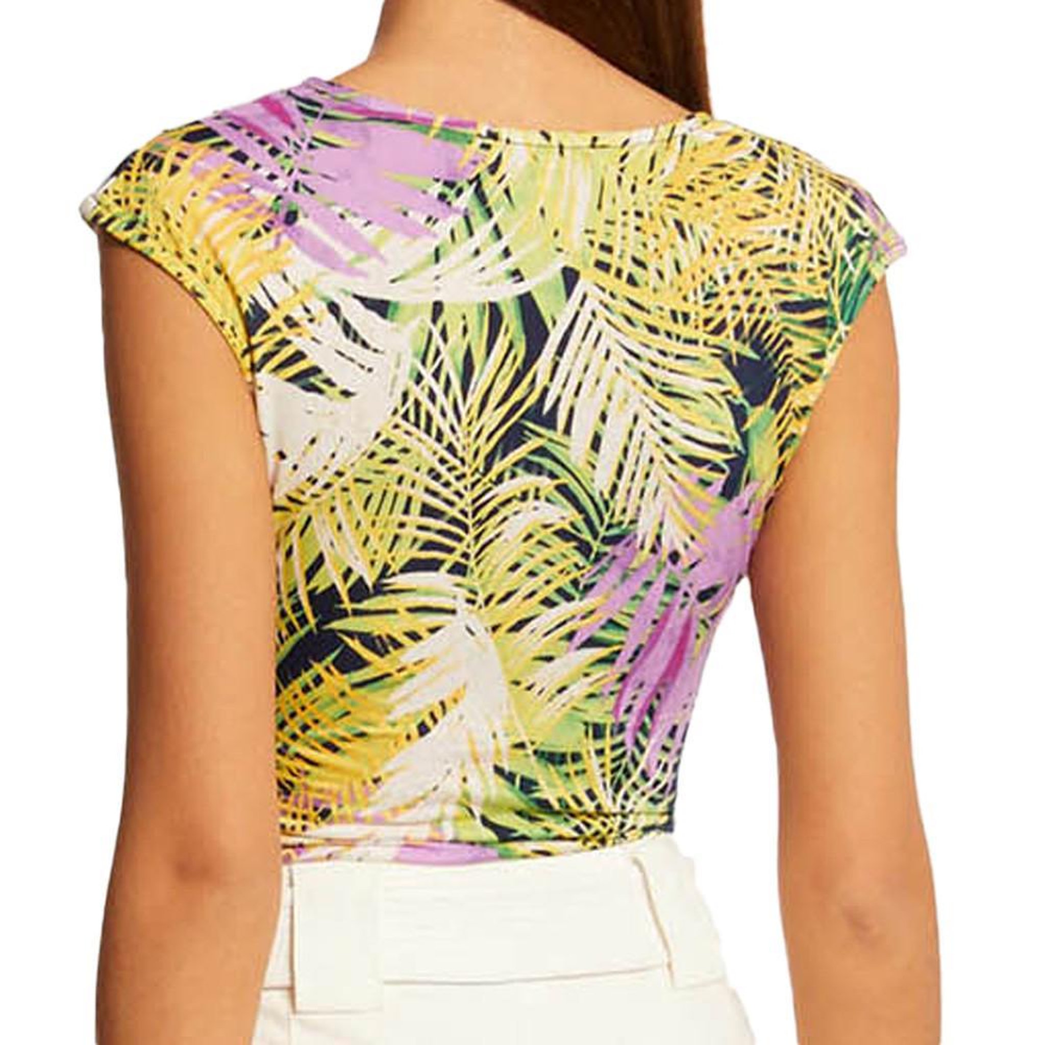 Voir la diapositive 2 : MORGAN Top Vert/Violet à fleurs Femme Morgan Dlila