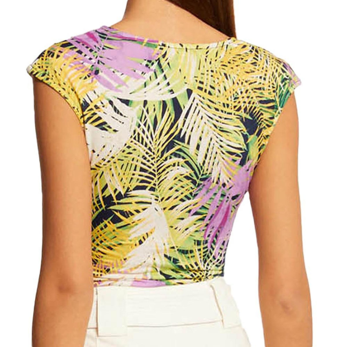 MORGAN Top Vert/Violet à fleurs Femme Morgan Dlila