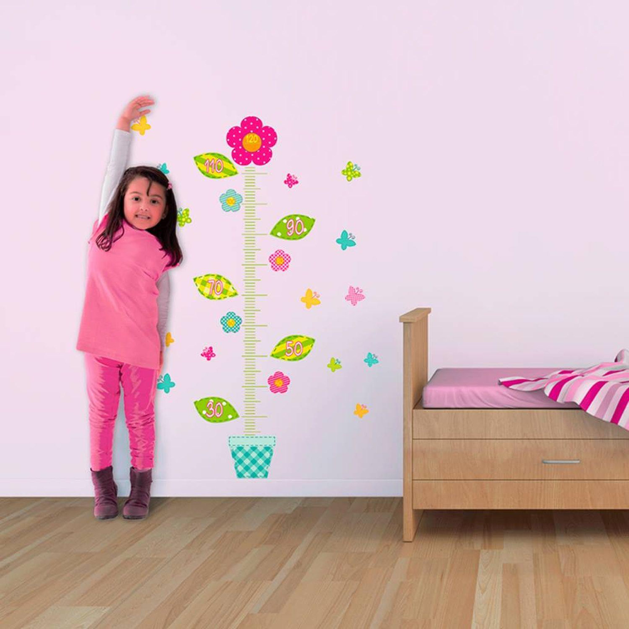 Voir la diapositive 2 : SUD TRADING Sticker enfant fleurs- 70 x 50 cm - multicolore
