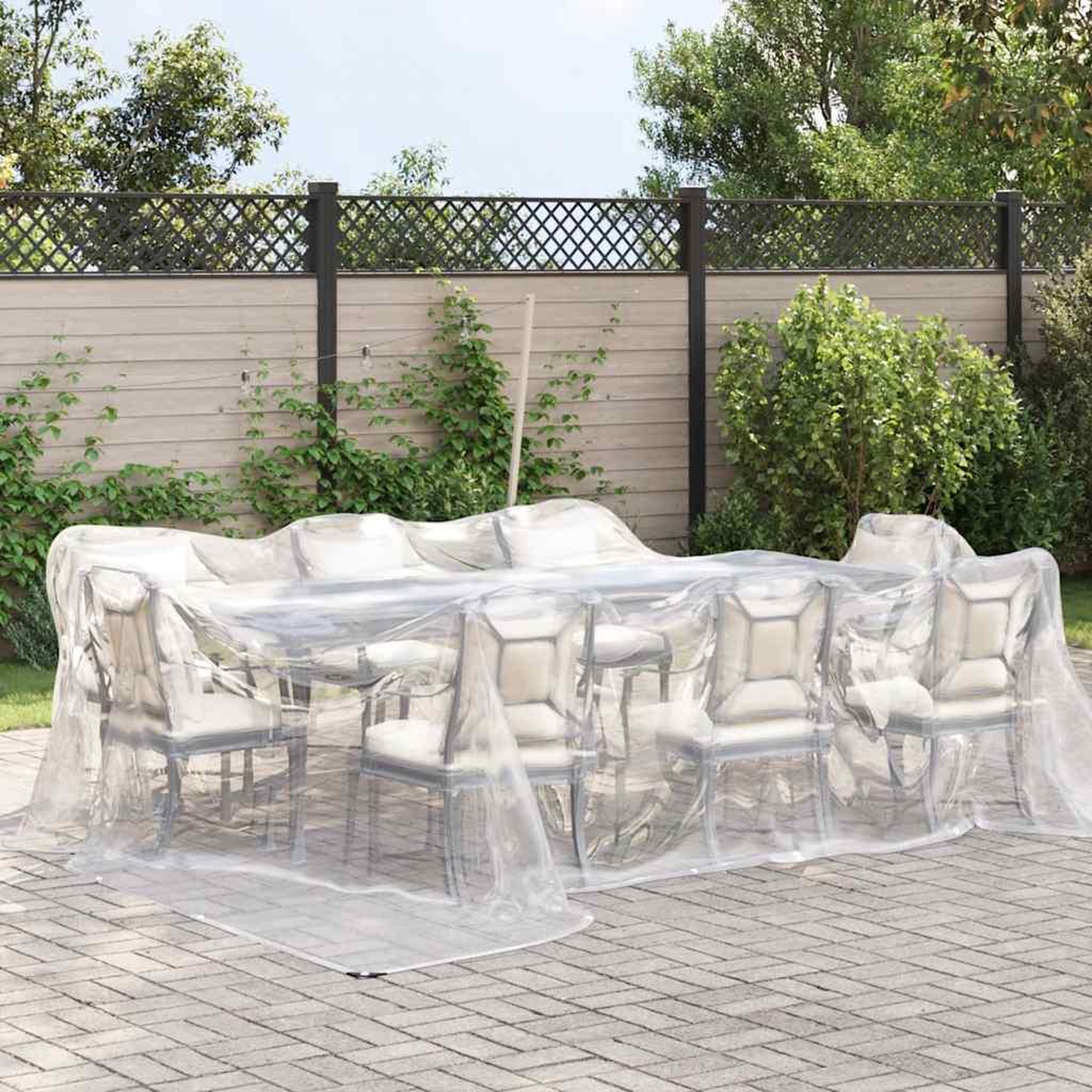 Voir la diapositive 2 : VIDAXL Bache transparente avec œillets 4x5 m polyethylene
