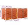Voir la diapositive 6 : VIDAXL Abri pour quatre poubelles 276,5x77,5x112,5 cm Inox