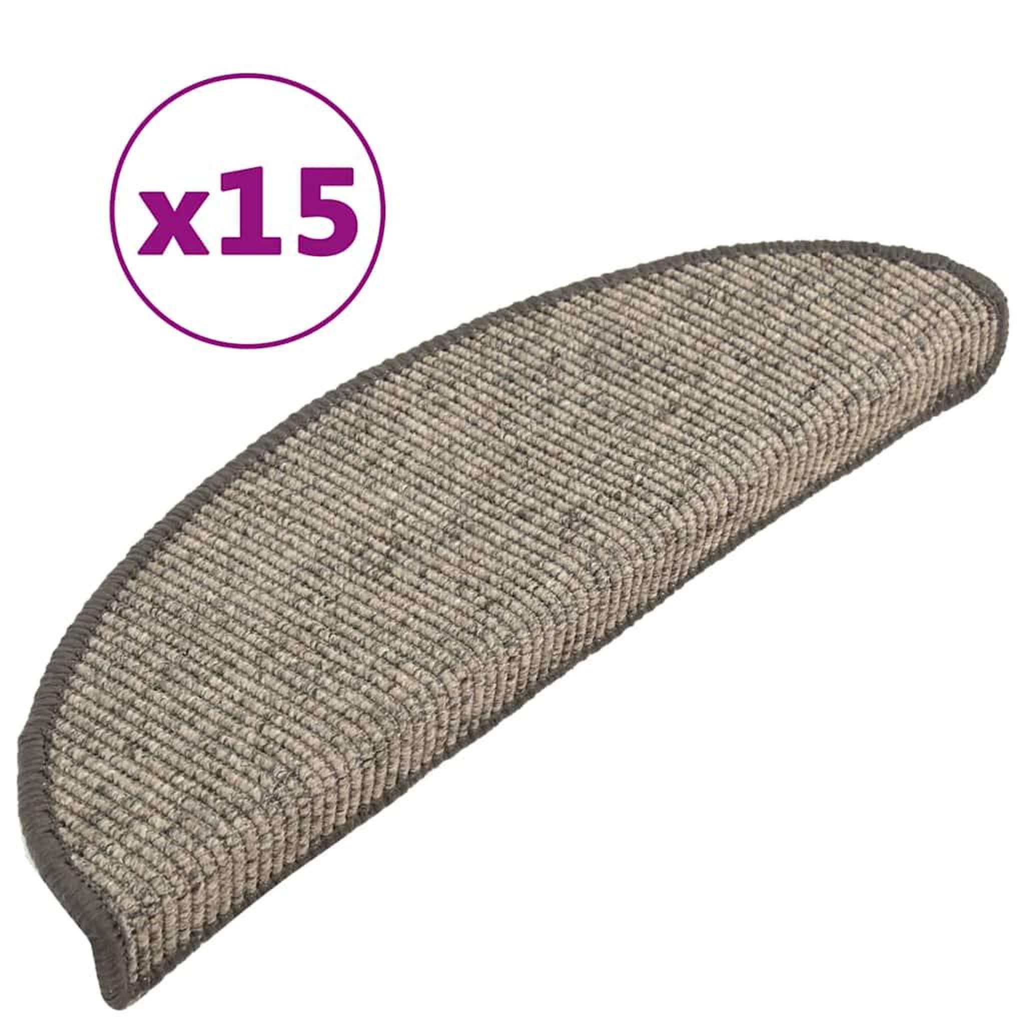 Voir la diapositive 2 : VIDAXL Tapis d'escalier autocollants 15 pcs 56x17x3 cm Beige et gris