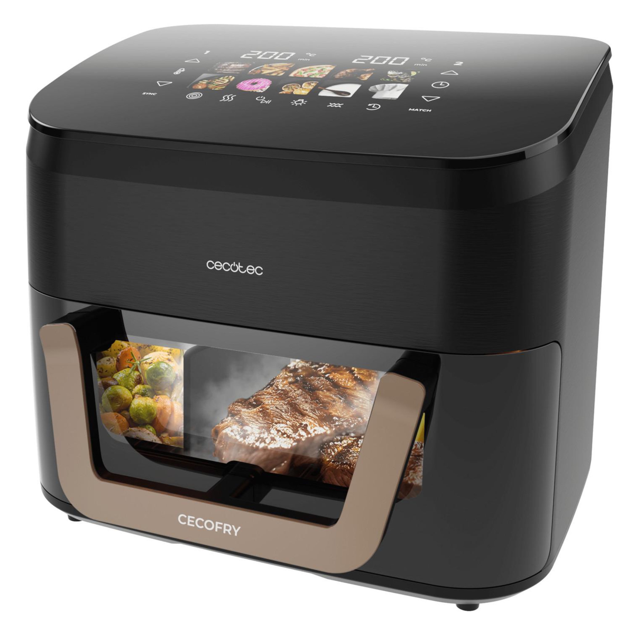 Voir la diapositive 2 : CECOTEC Cecotec cecofry & grill smokin' 11000 plus unique 11 l autonome 2900 w friteuse d'air chaud noir