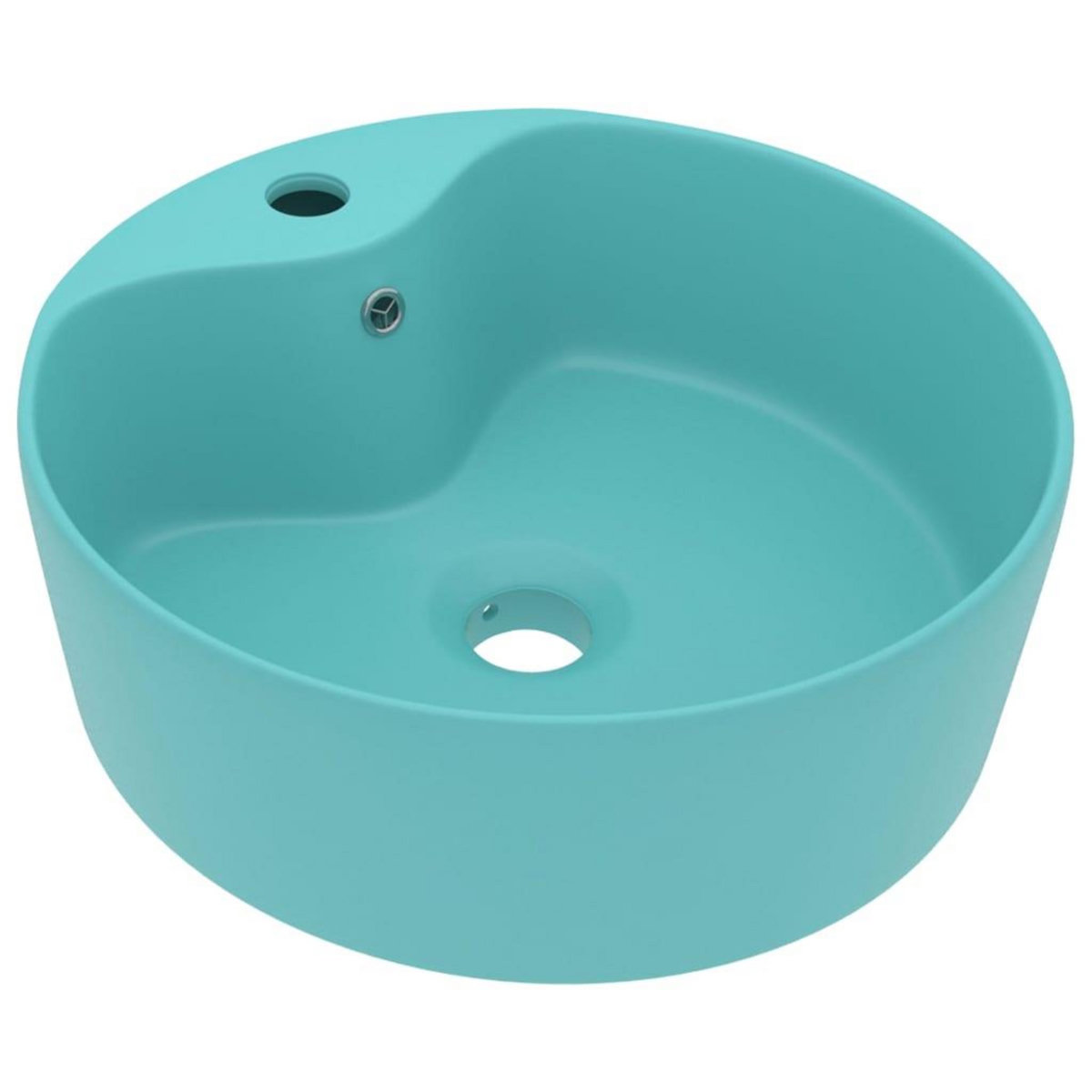 VIDAXL Lavabo de luxe avec trop-plein Vert clair mat 36x13cm Ceramique