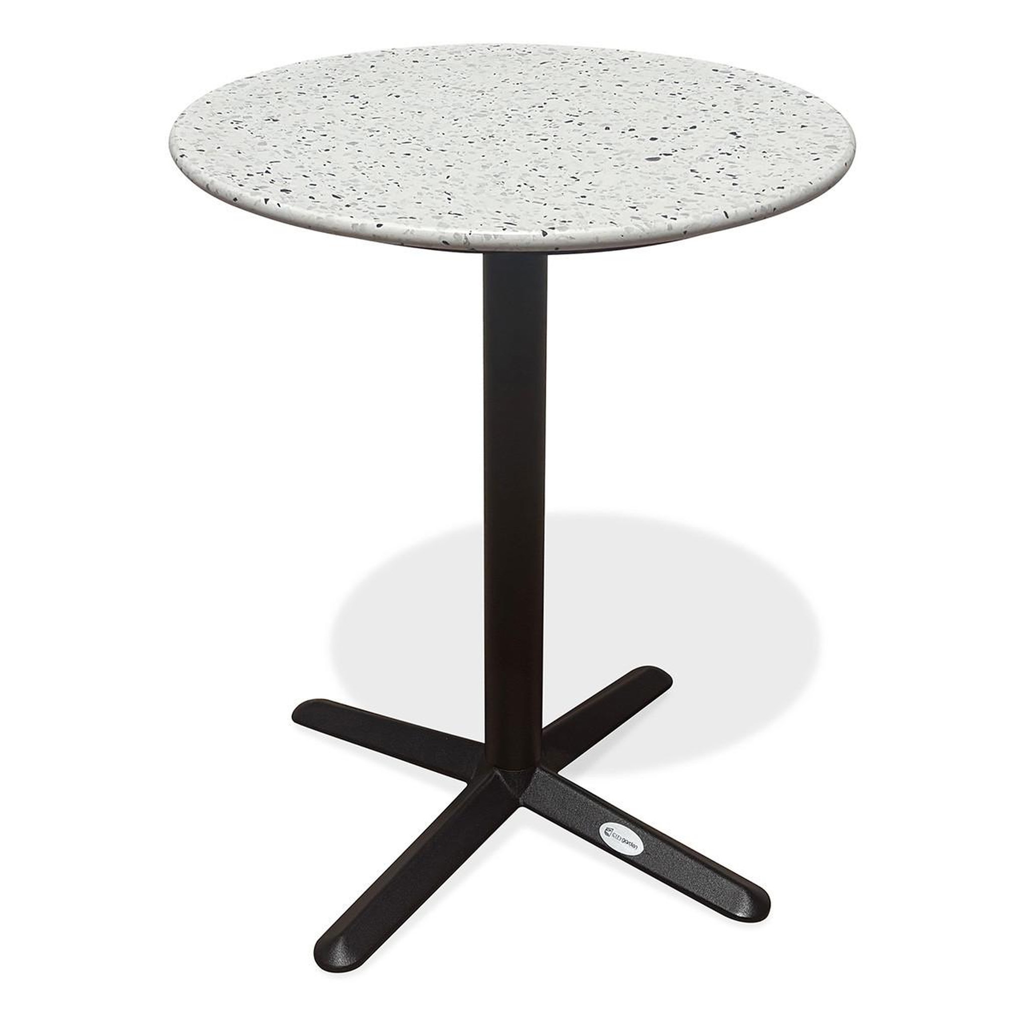 Paris Prix Table de jardin ronde en terrazzo  bistro  60cm blanc