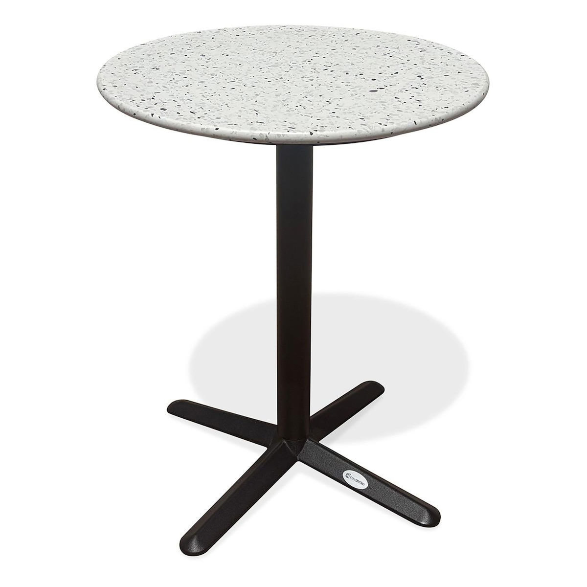 Paris Prix Table de Jardin Ronde en Terrazzo  Bistro  60cm Blanc