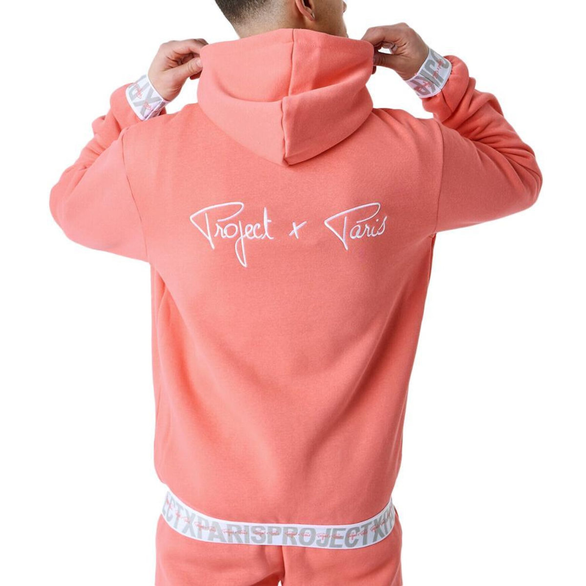 Project X Sweat à Capuche Zippé Rose Homme Project X Paris Logote