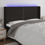 Voir la diapositive 1 : VIDAXL Tete de lit a LED Noir 163x16x118/128 cm Tissu