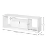 HOMCOM Meuble TV banc TV design contemporain - 3 niches, placard double porte - dim. 120L x 30l x 41H cm - panneaux particules blanc