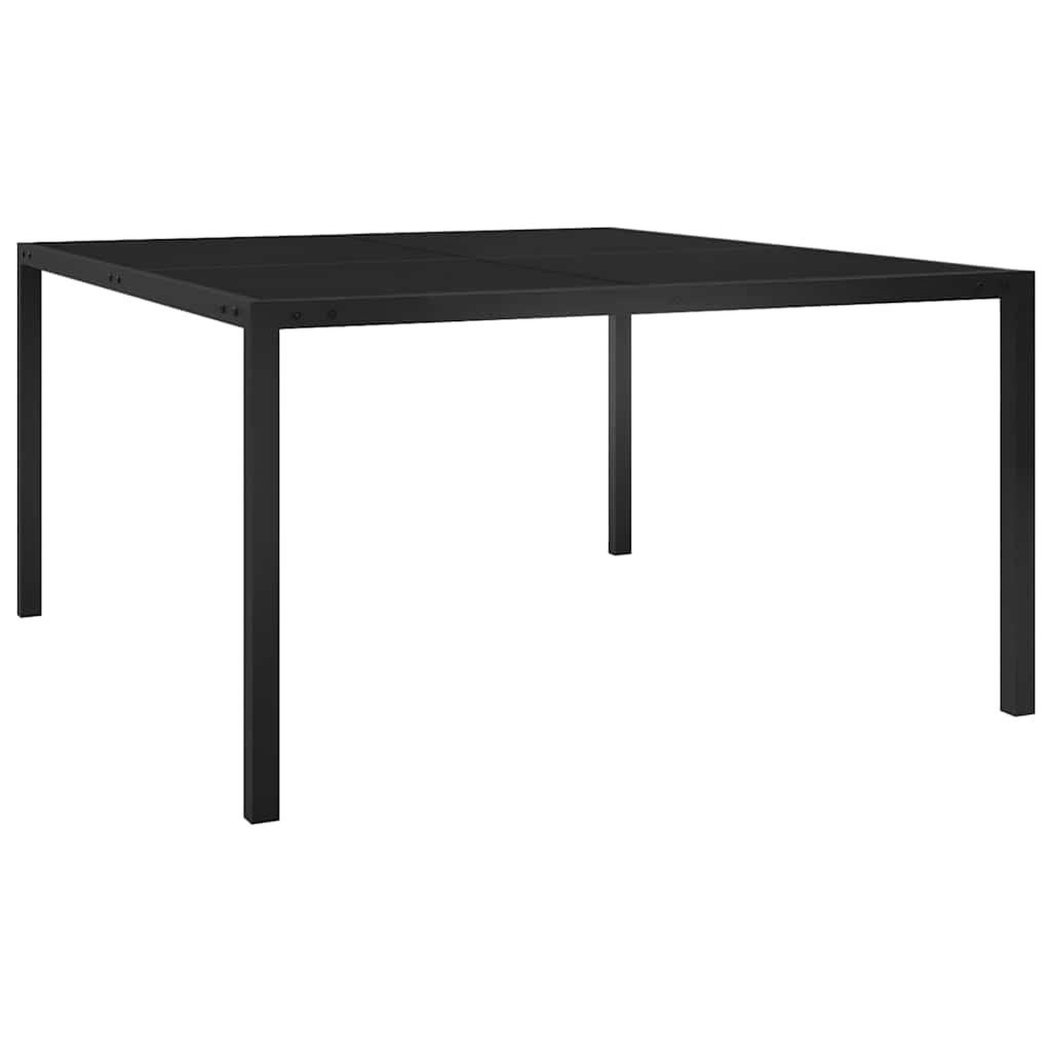 Voir la diapositive 1 : VIDAXL Table de jardin 130x130x72 cm noir acier et verre