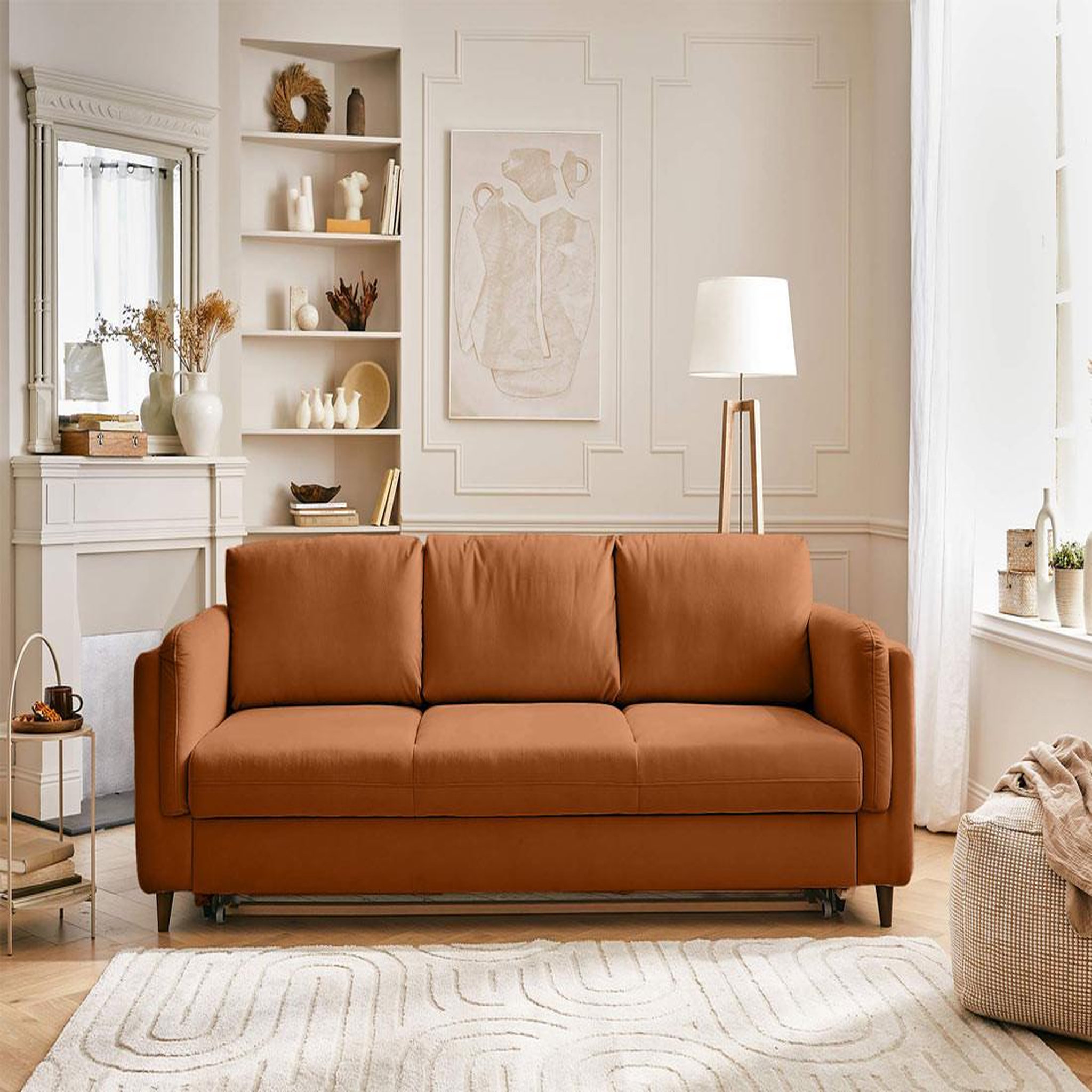 Voir la diapositive 5 : BEST MOBILIER Brooke - canapé 3 places - convertible - en velours