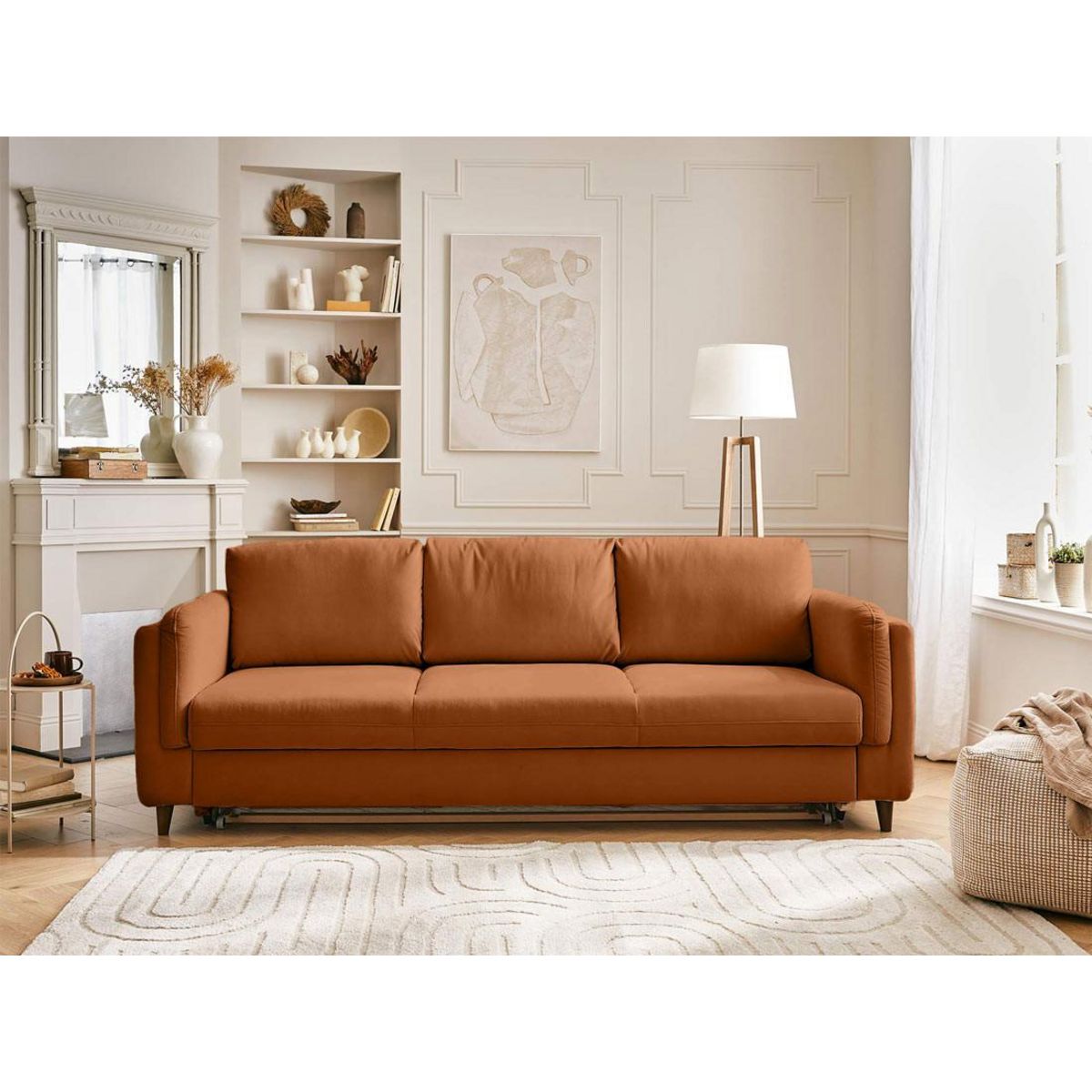 LISA DESIGN Brooke - canapé 3 places - convertible - en velours