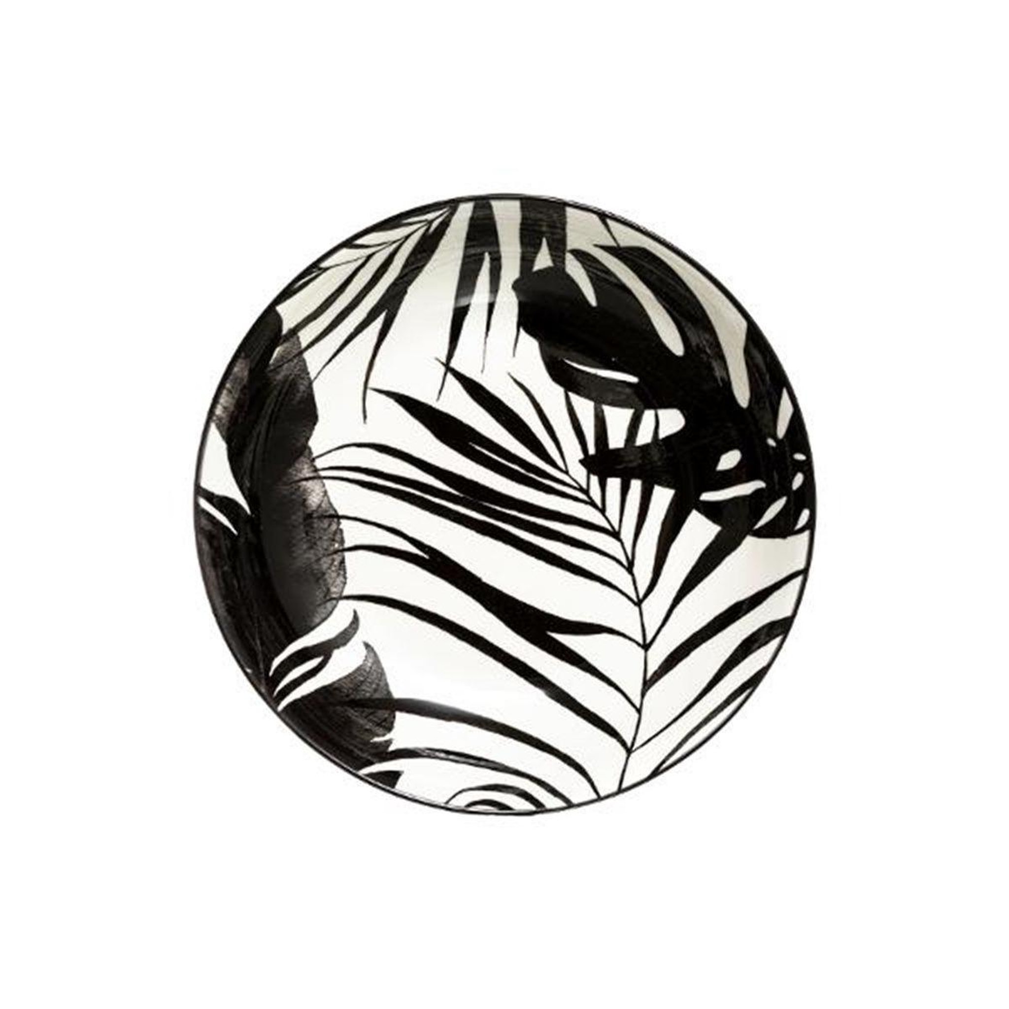 SECRET DE GOURMET Lot de 6 assiettes creuses  palme  20cm noir
