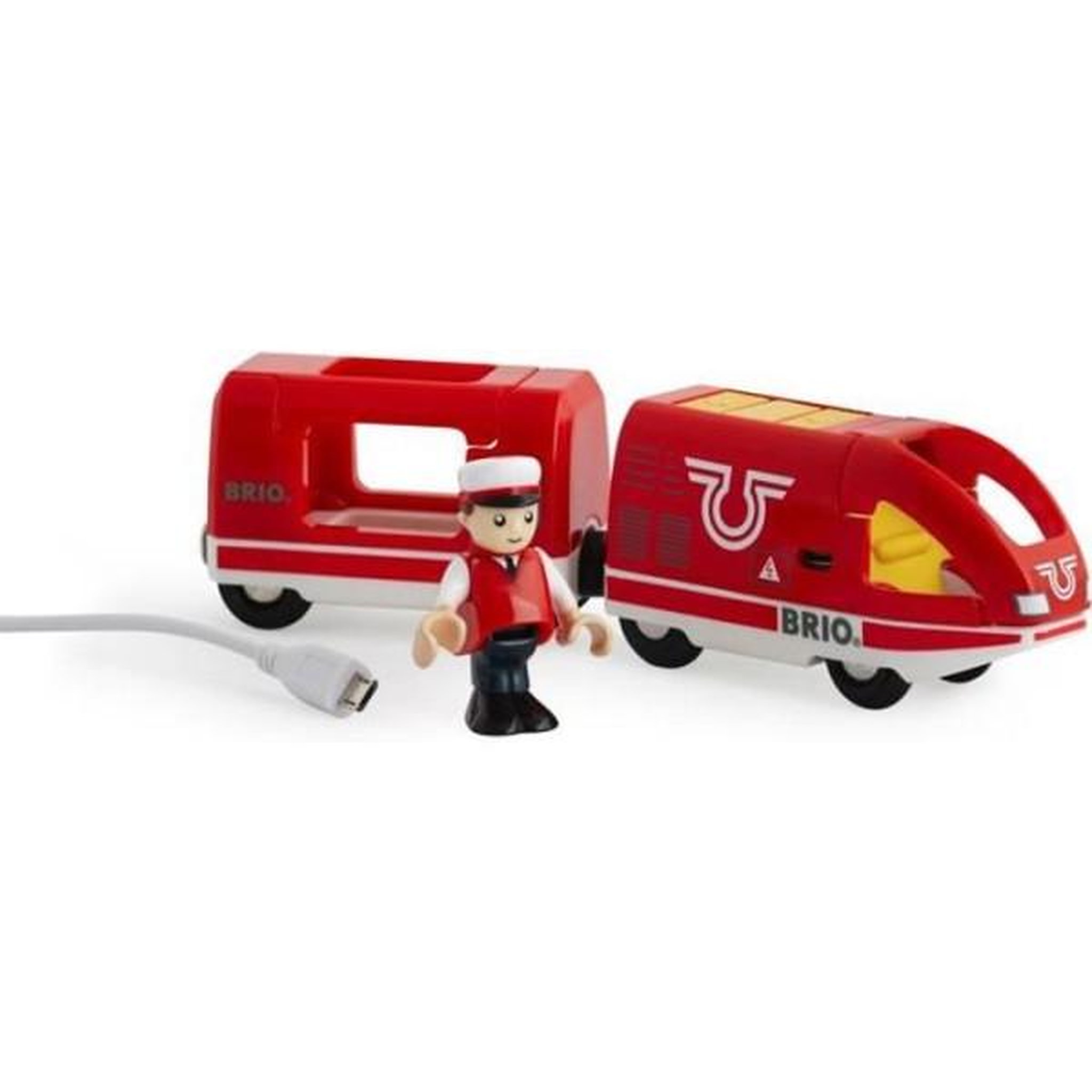 Brio Train de voyageur rechargeable brio - circuit de train en bois - ravensburger - rouge - mixte des 3 ans