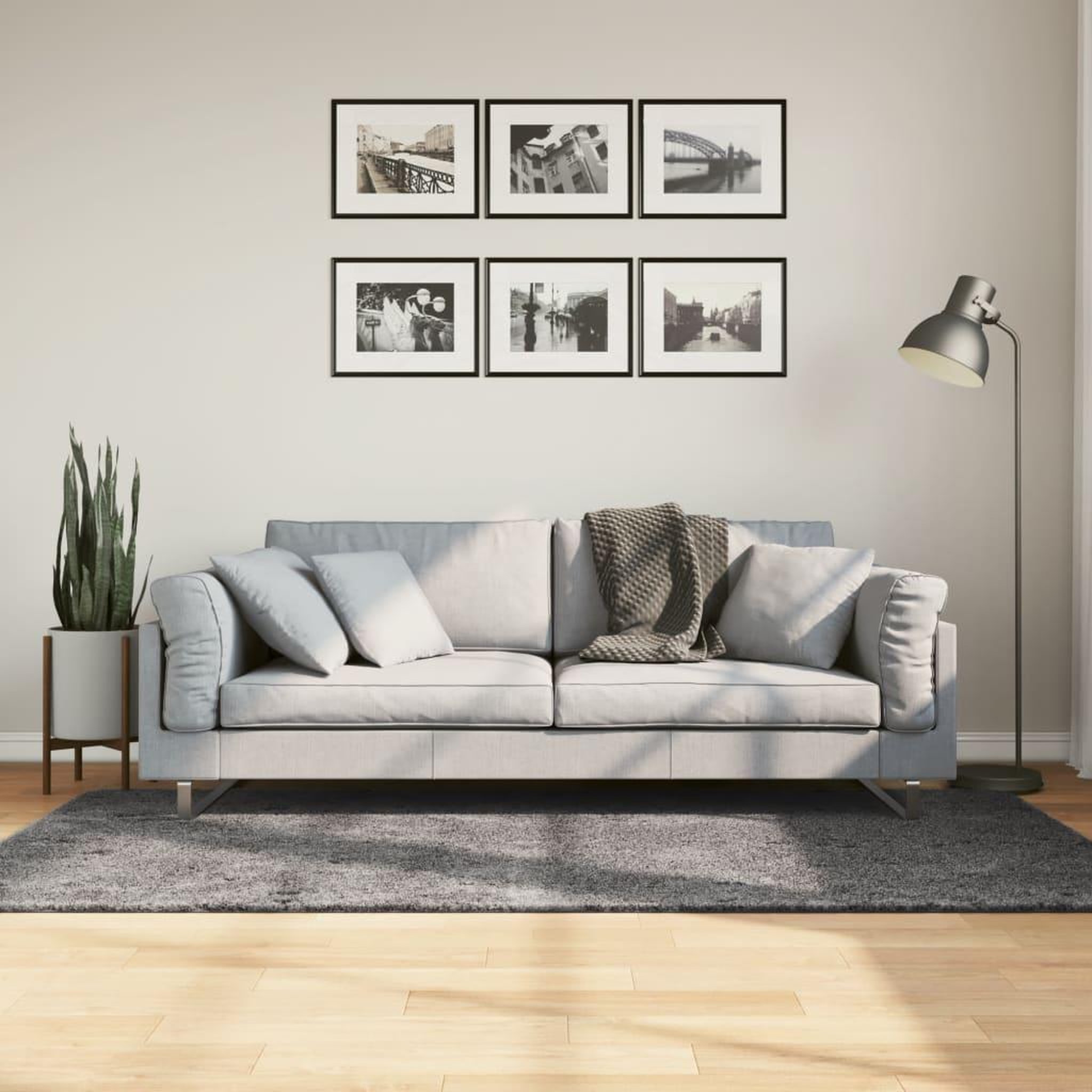 VIDAXL Tapis HUARTE a poils courts doux lavable anthracite 120x170 cm