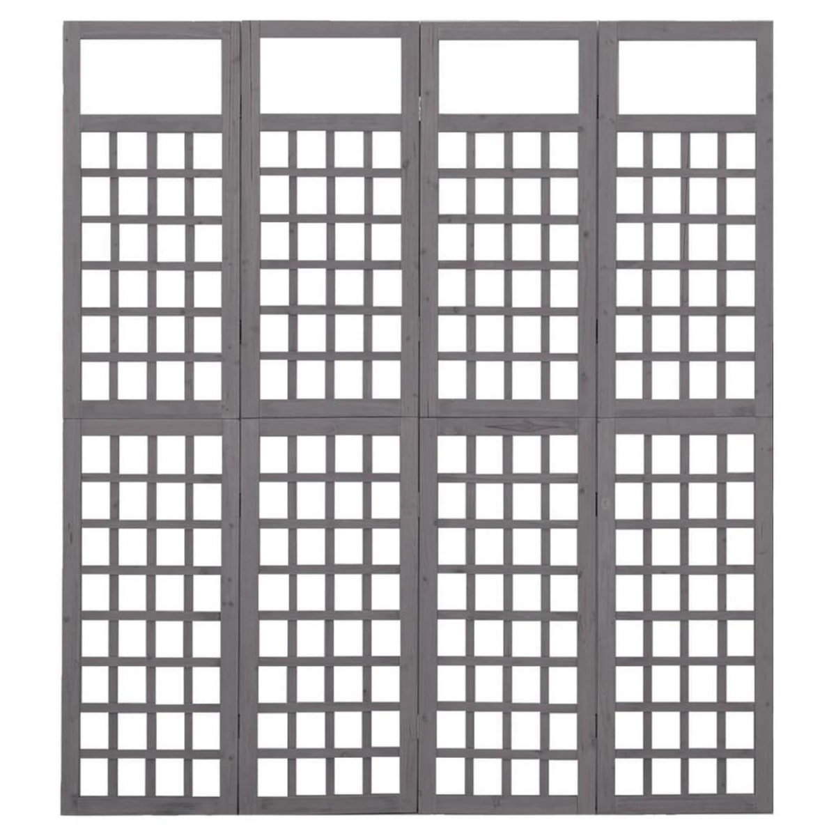 VIDAXL Cloison de separation a 4 panneaux/treillis bois sapin massif
