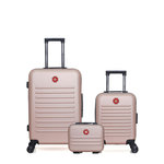 SWISS KOPPER SWISS KOPPER - LOT DE 3 - Valises weekend, cabine XXS et vanity WIL. Coloris disponibles : Rose, Beige, Rouge