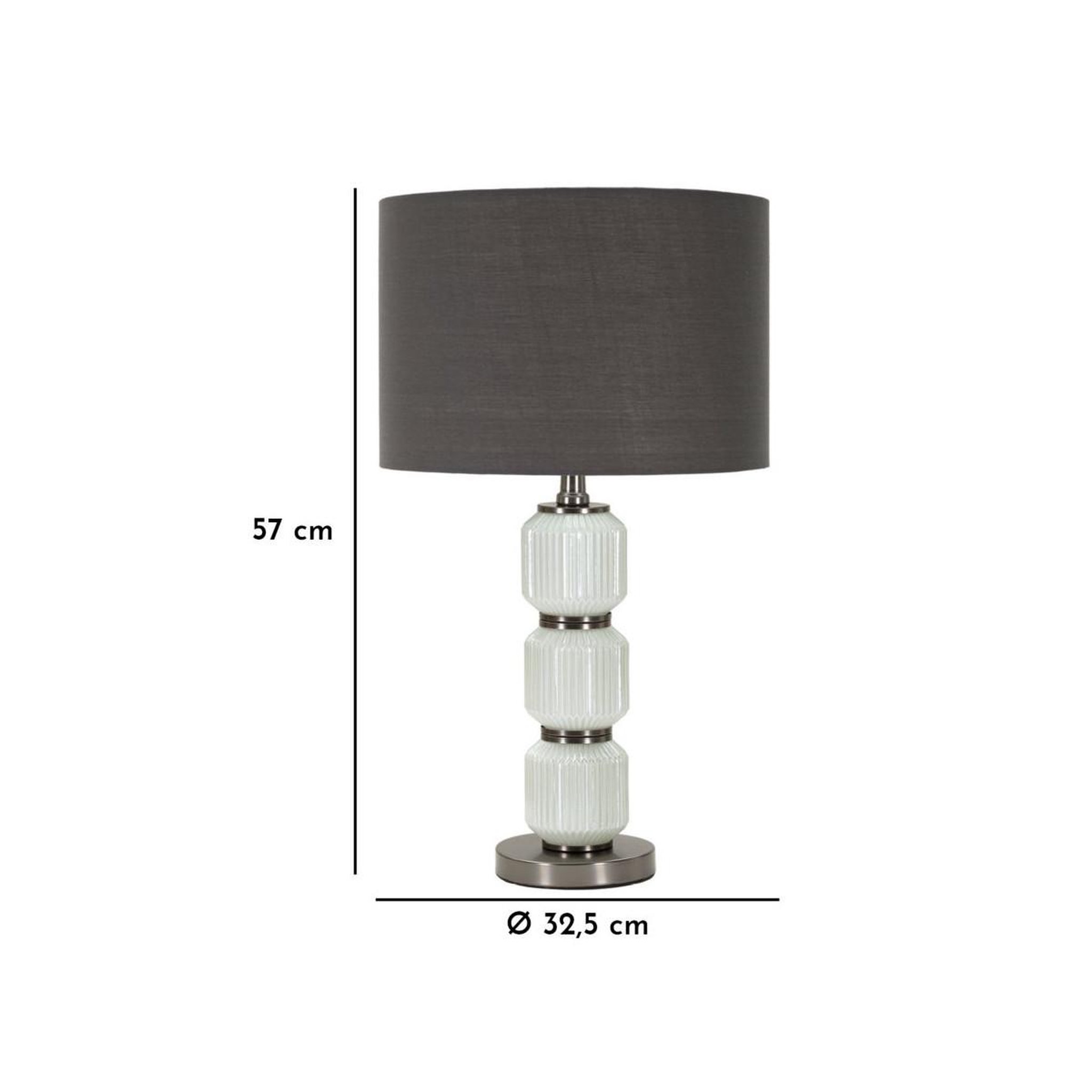 Voir la diapositive 6 : Paris Prix Lampe à poser en verre  bright three  57cm blanc & gris
