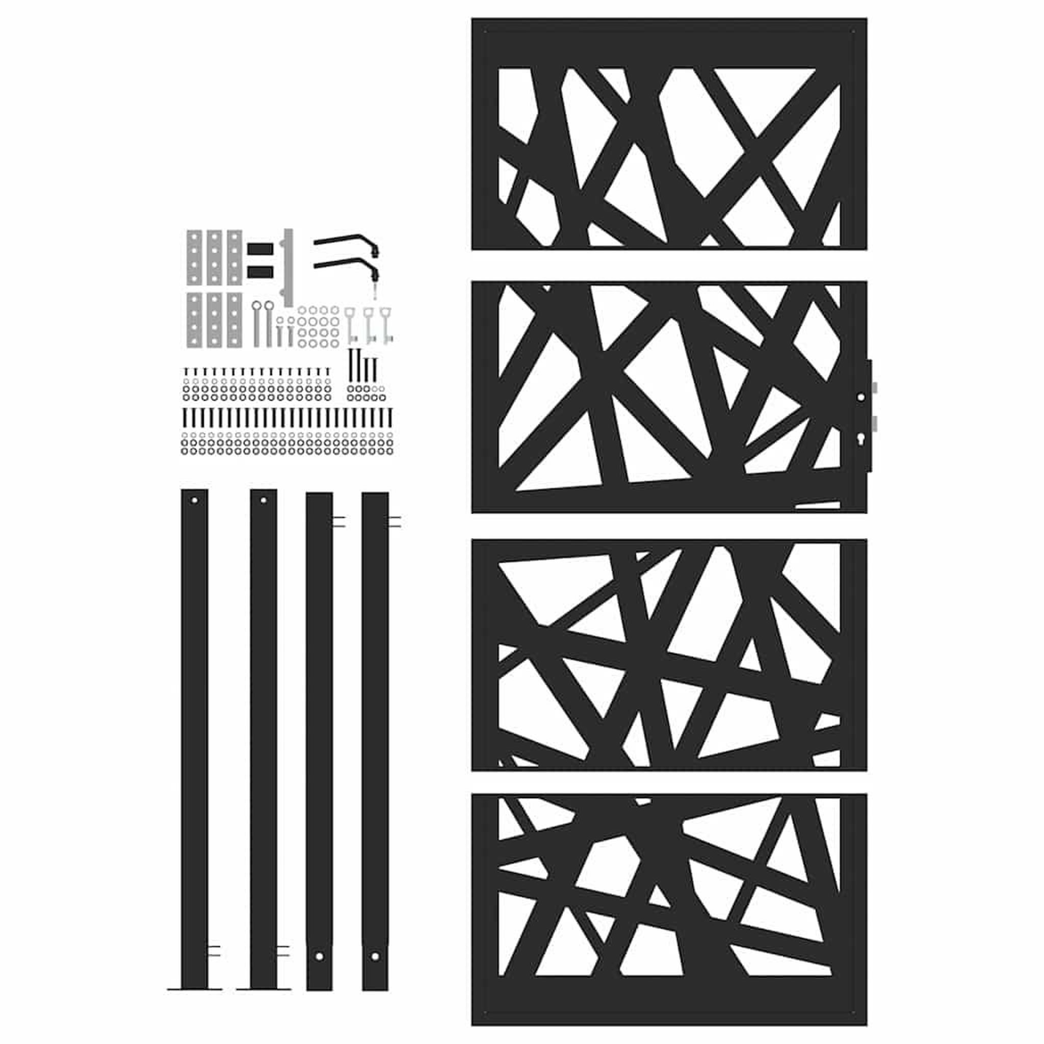 Voir la diapositive 4 : VIDAXL Portail de jardin noir 105x205 cm acier conception de lumiere