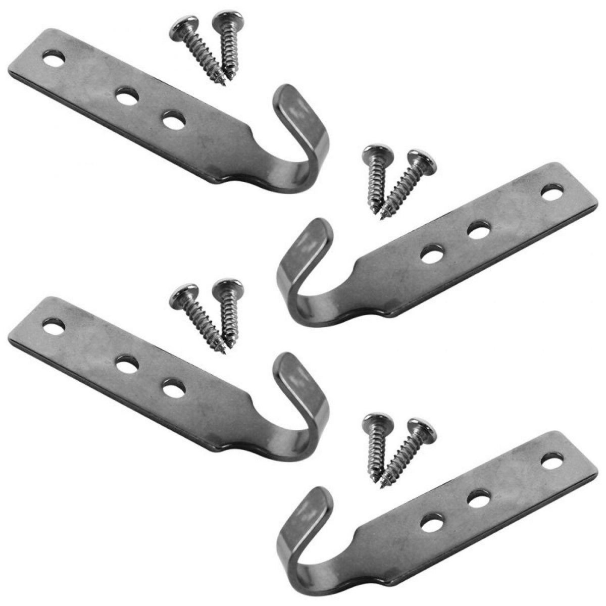 LINXOR Lot de 4 crochets inox + 8 vis pour piscine hors sol en bois