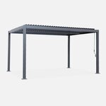 SWEEEK Pergola bioclimatique aluminium et acier lames orientables 4x3m Palace. Coloris disponibles : Blanc, Gris, Beige, Noir