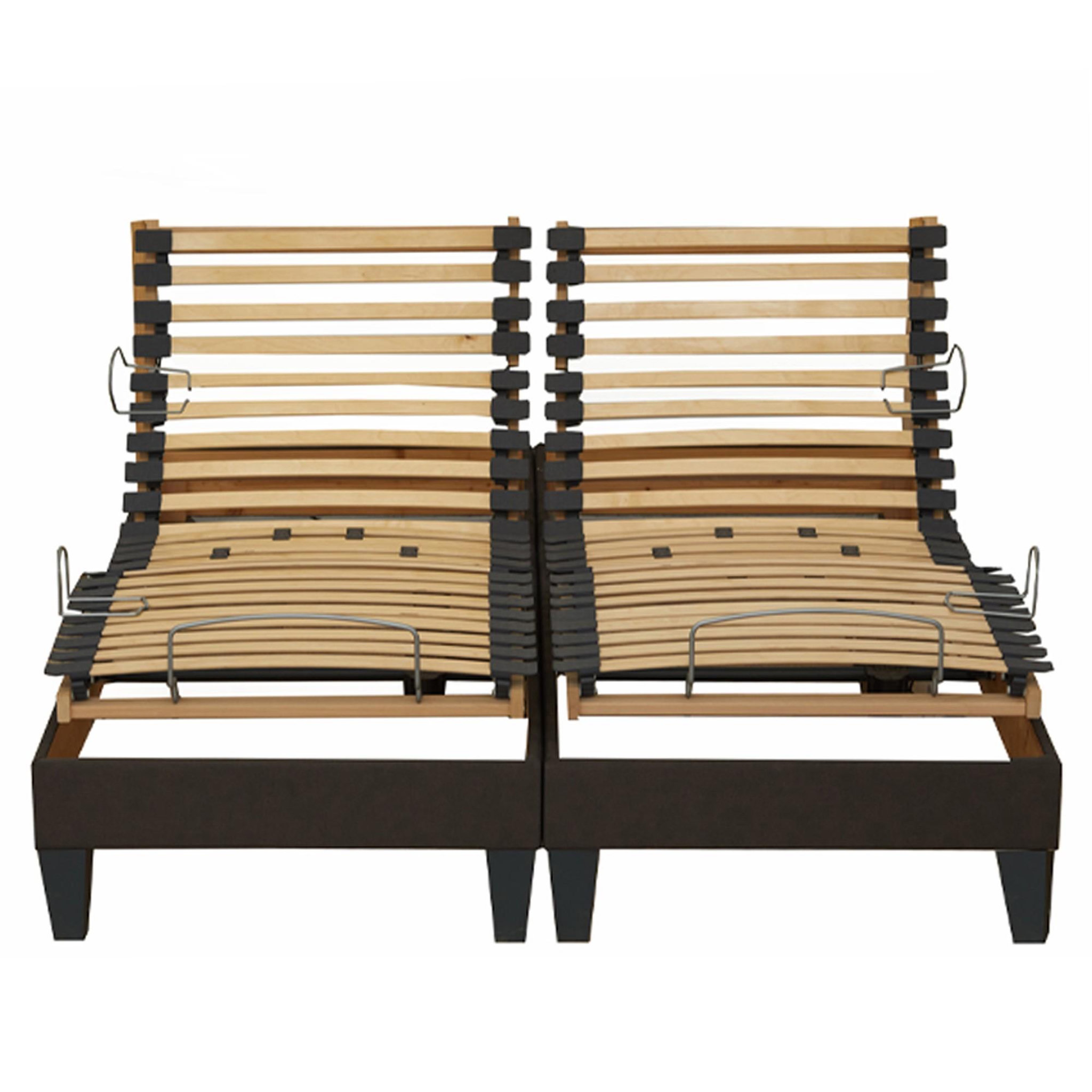 Voir la diapositive 3 : IDLITERIE Ensemble relaxation 100% latex 5 zones + sommier avec réglage fermeté au niveau lombaire 2x90 x 200