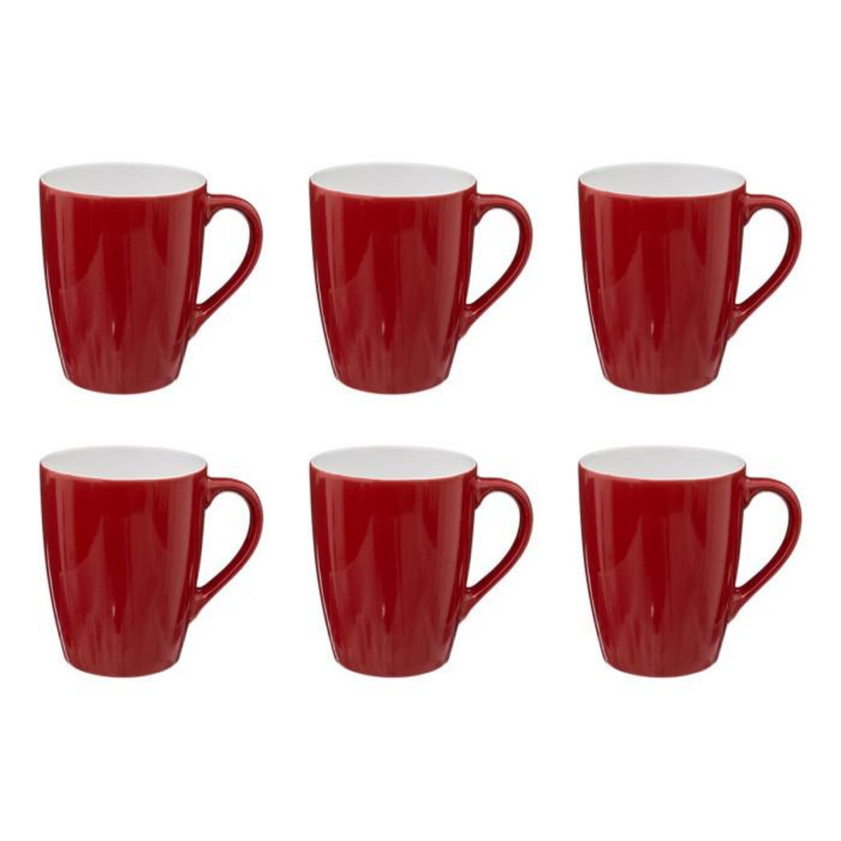 SECRET DE GOURMET Lot de 6 Mugs  Colorama  38cl Rouge