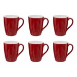 SECRET DE GOURMET Lot de 6 Mugs  Colorama  38cl Rouge
