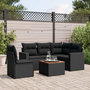 Voir la diapositive 1 : VIDAXL Salon de jardin 6 pcs avec coussins noir resine tressee