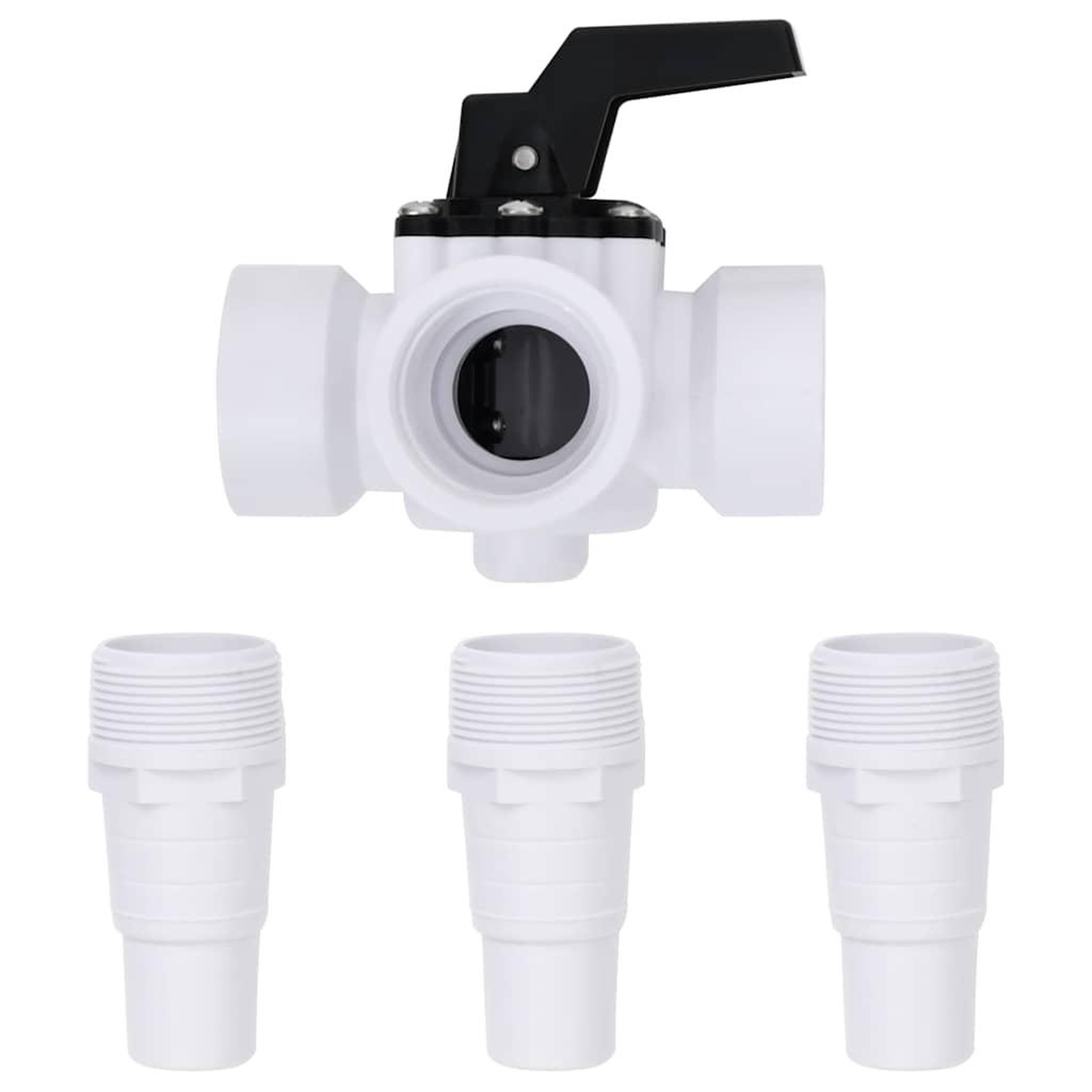 Voir la diapositive 4 : VIDAXL Vanne a boule a 3 voies de piscine Blanc et noir