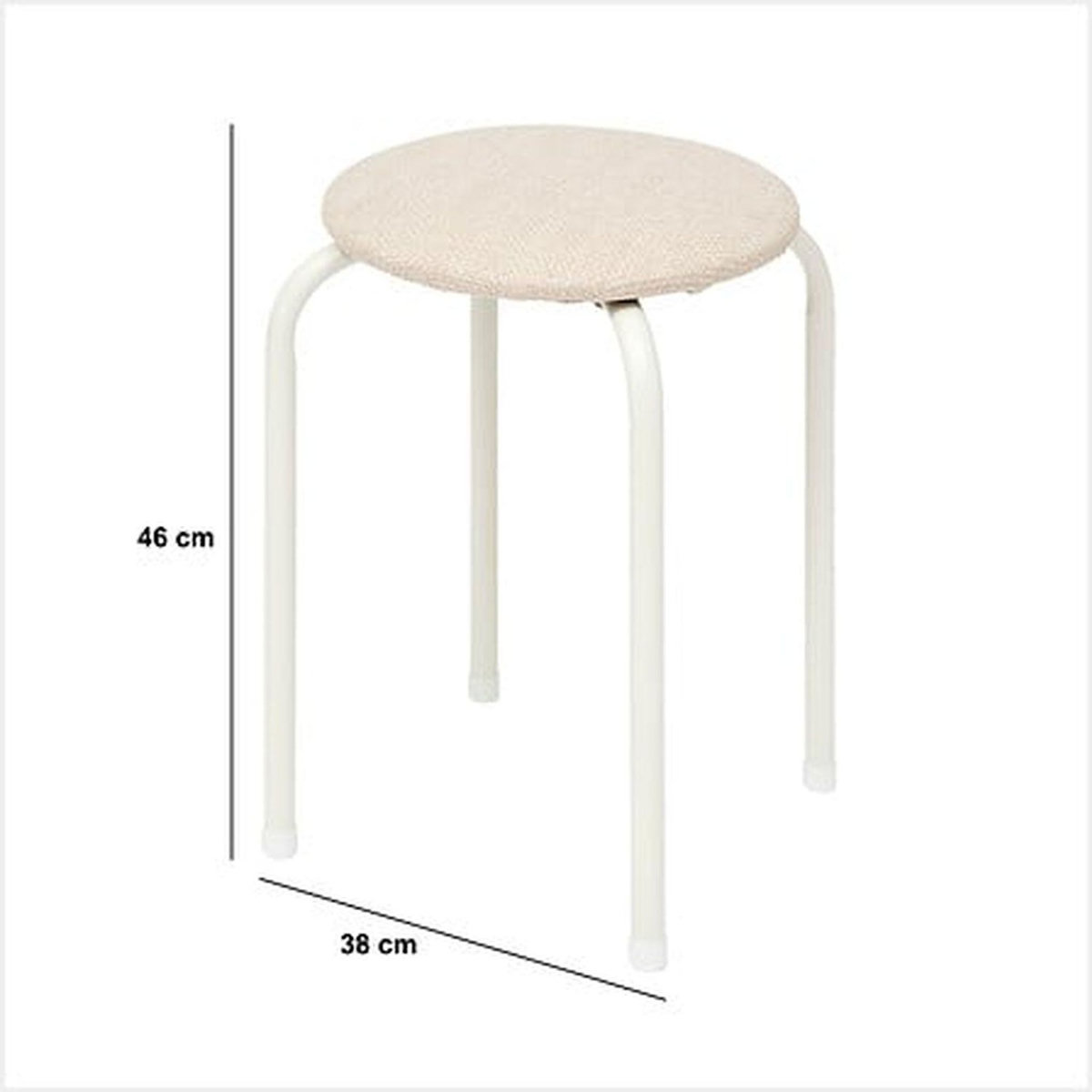 FIVE Tabouret d'appoint en métal et tissu chiné FLEXY