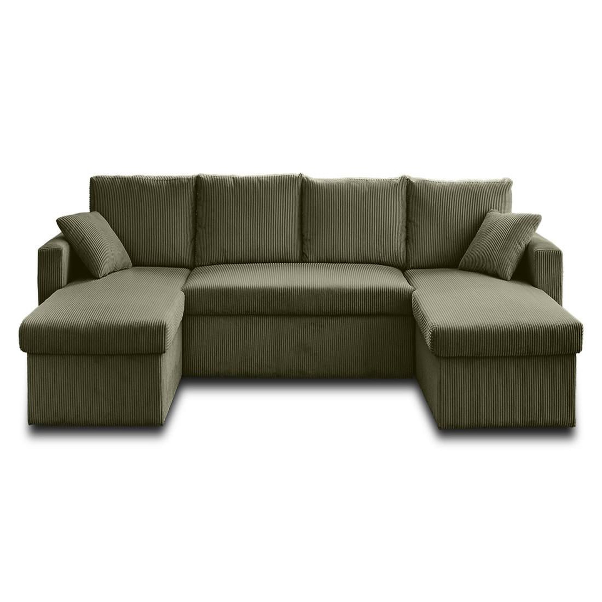 Voir la diapositive 6 : BEST MOBILIER Cyrus - canapé panoramique en u - 7 places - convertible avec coffre - en velours côtelé