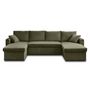 Voir la diapositive 6 : BEST MOBILIER Cyrus - canapé panoramique en u - 7 places - convertible avec coffre - en velours côtelé