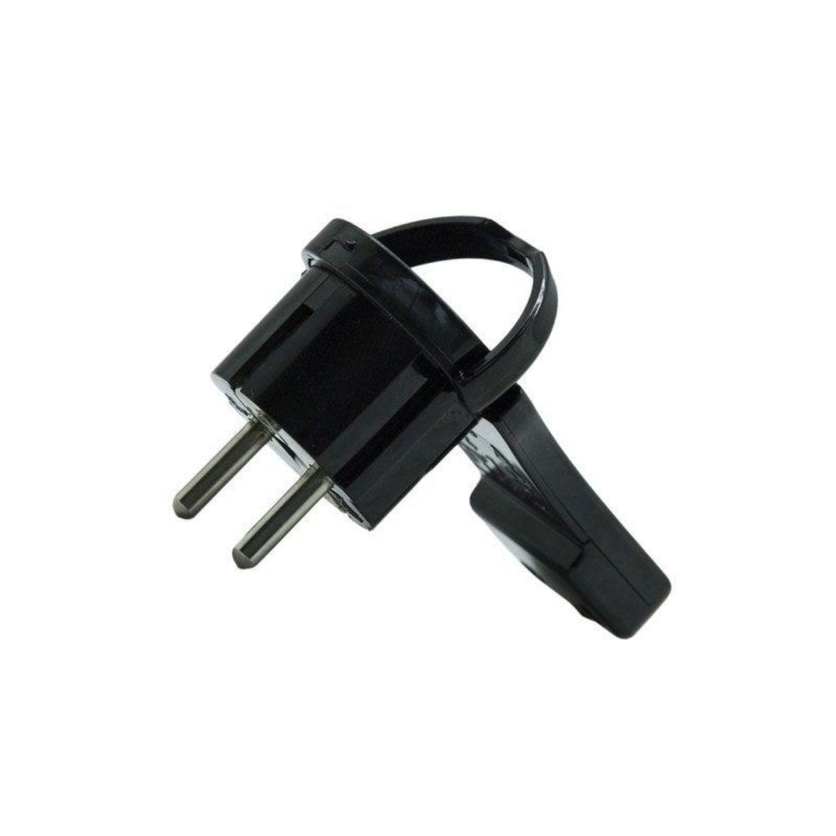 CENTRALE BRICO Fiche électrique plate mâle 2 pôles + terre, 16 A, noir