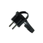 CENTRALE BRICO Fiche électrique plate mâle 2 pôles + terre, 16 A, noir