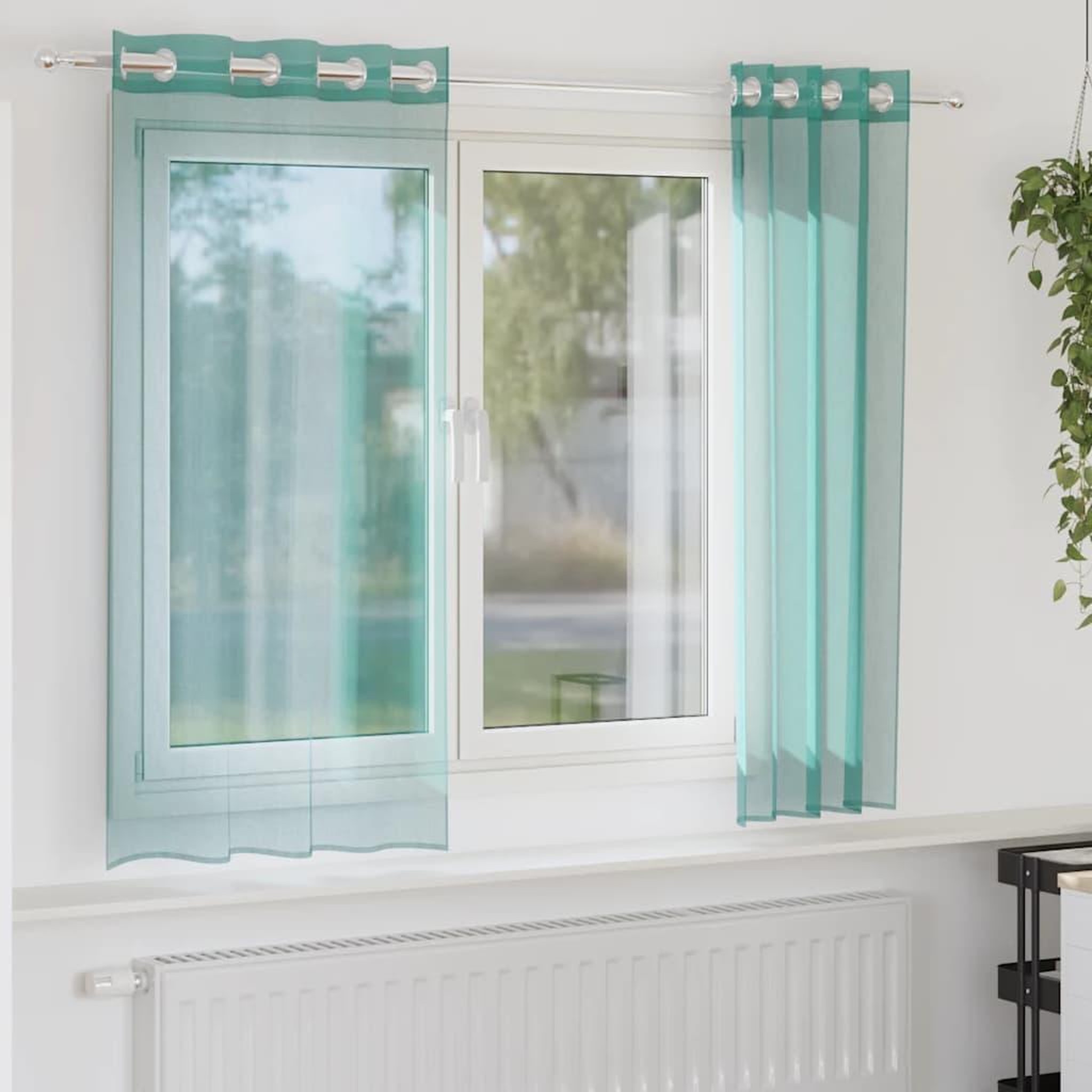 VIDAXL Rideaux en voile avec œillets 2 pcs turquoise