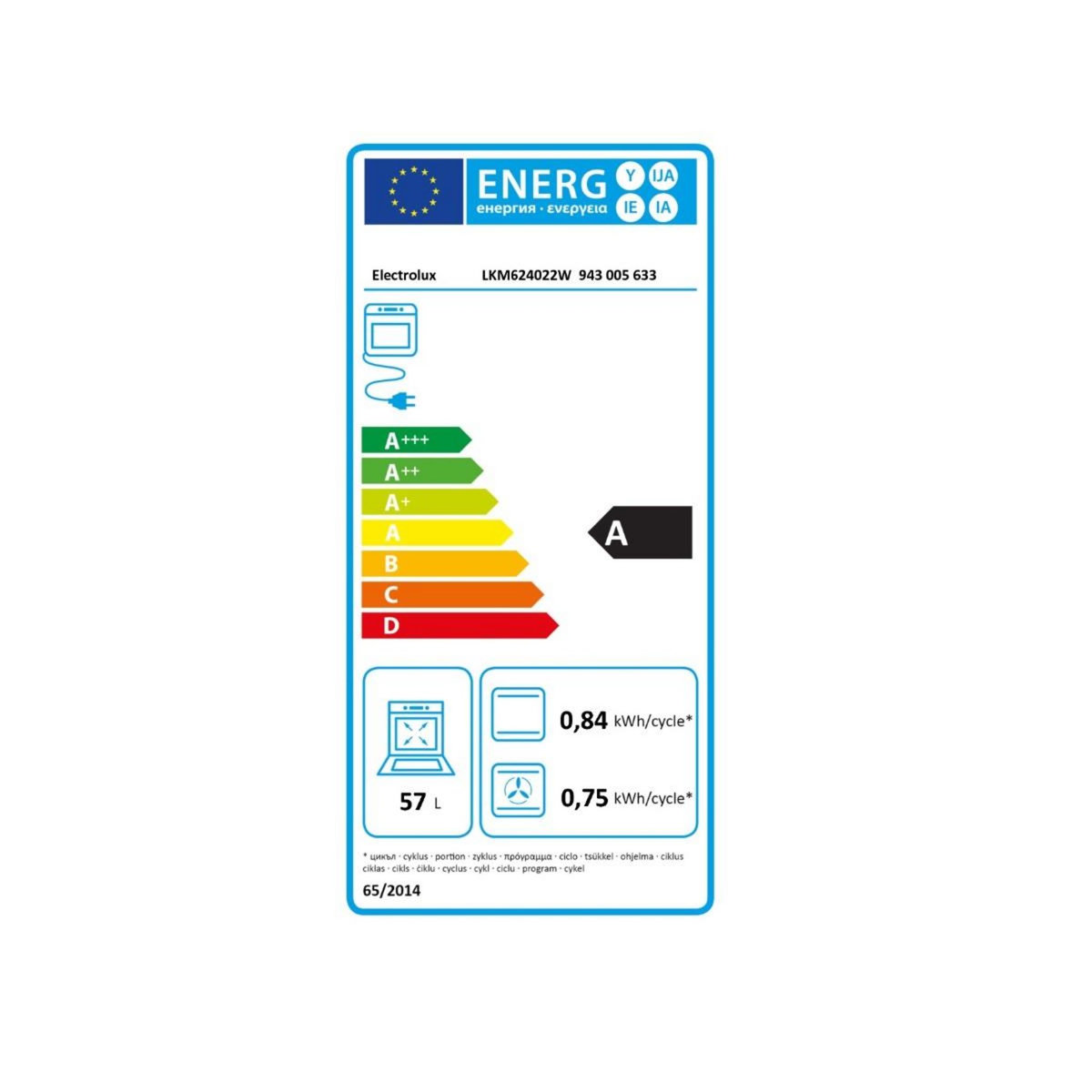 ELECTROLUX Cuisinière mixte a 57l 4 feux - LKM624022W