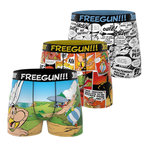 FREEGUN Lot de 3 boxers homme Asterix. Coloris disponibles : Bleu