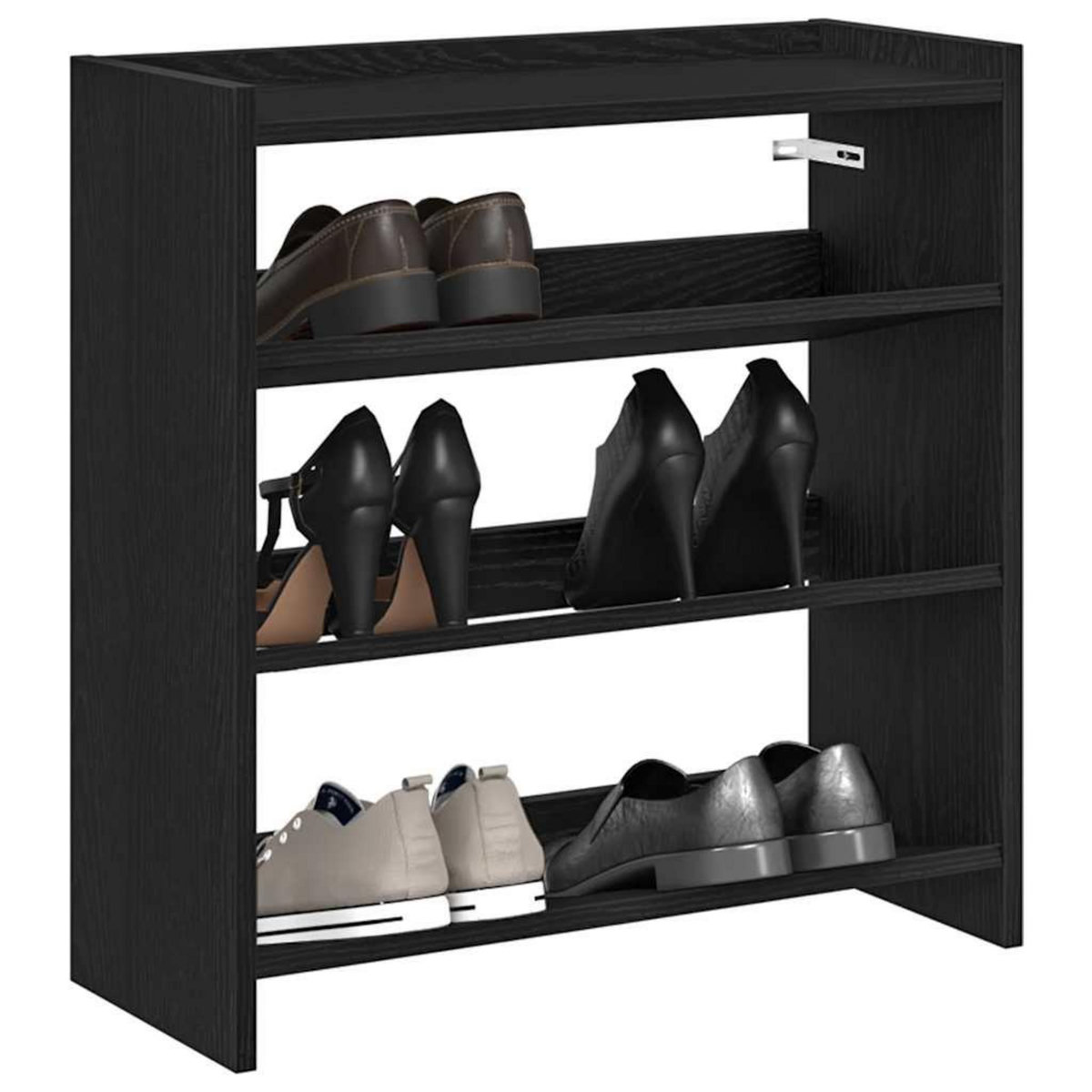 VIDAXL Etagere a chaussures noir 60x25x62 cm bois d'ingenierie