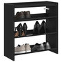 Voir la diapositive 1 : VIDAXL Etagere a chaussures noir 60x25x62 cm bois d'ingenierie