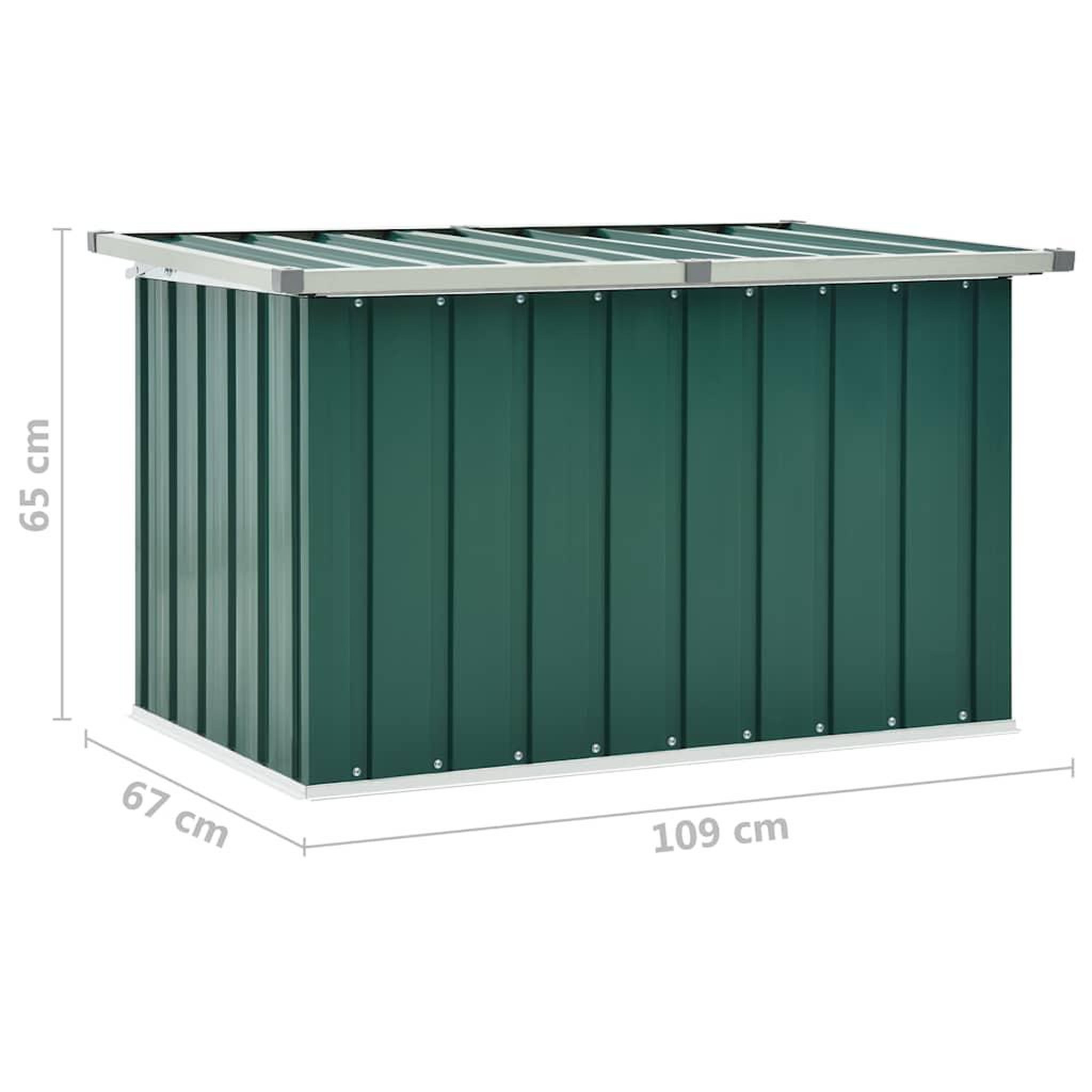 Voir la diapositive 6 : VIDAXL Boîte de rangement de jardin Vert 109x67x65 cm