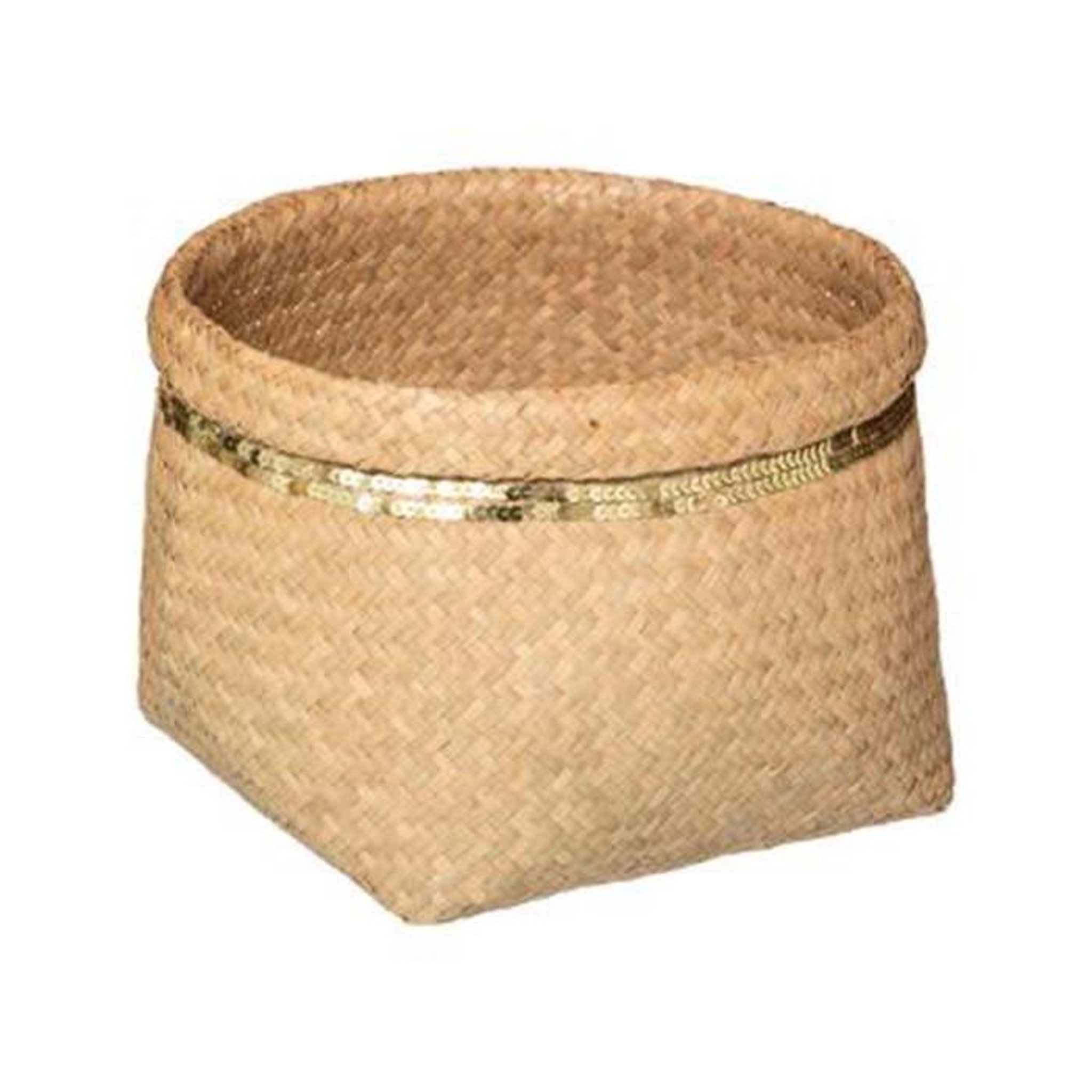 Voir la diapositive 4 : ATMOSPHERA Lot de 5 paniers de rangement  sequins  39cm naturel