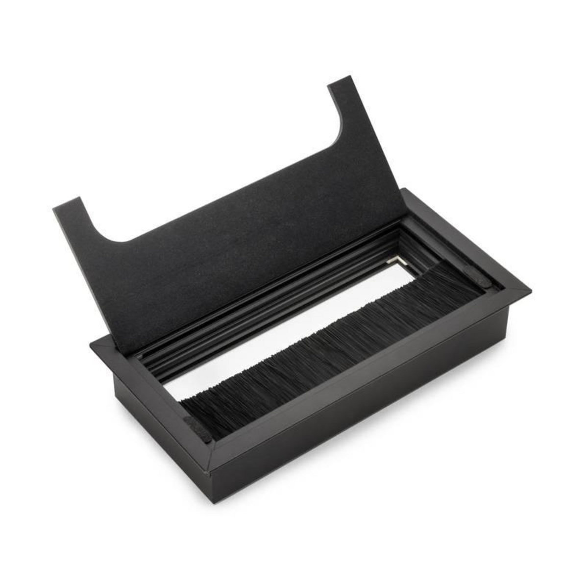 EMUCA SRL Passe-cables de table Quadrum - rectangulaire - 159x80mm à encastrer - Aluminium - Peint en noir