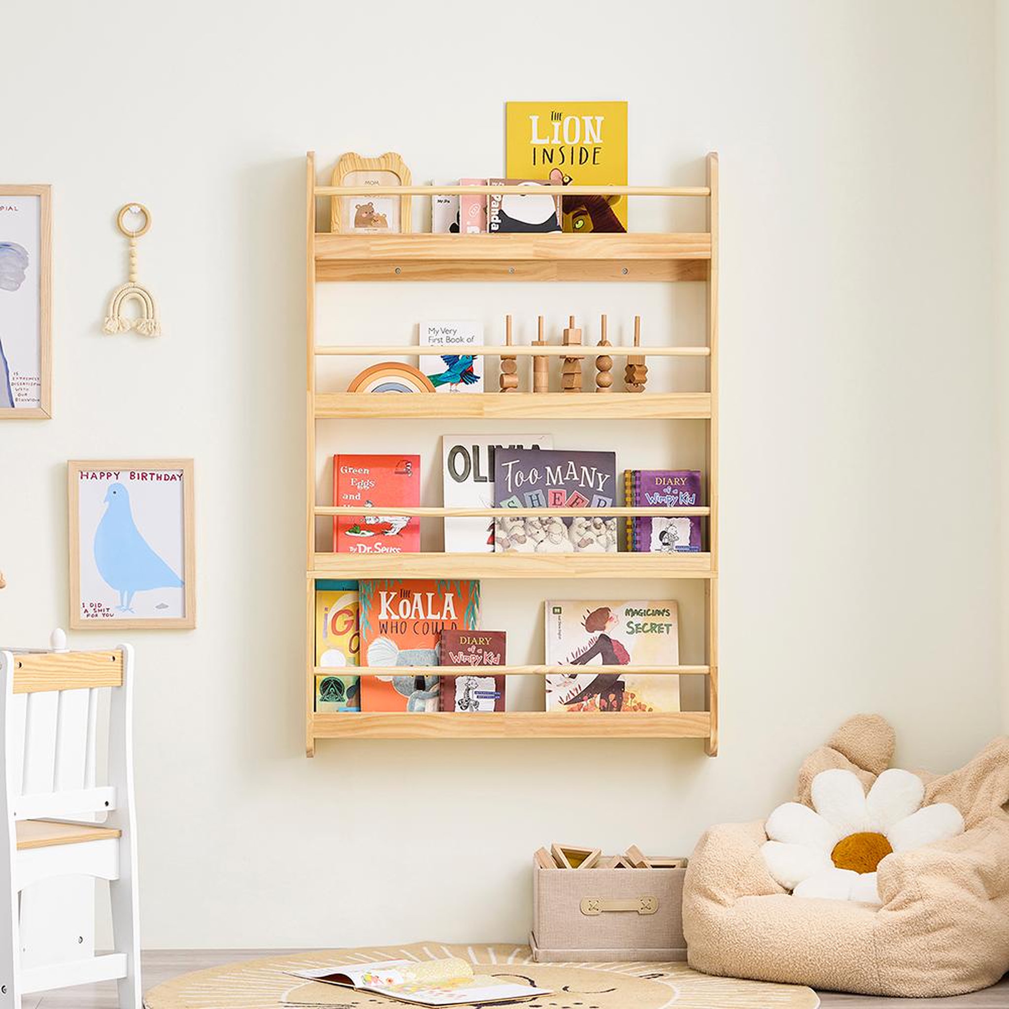Voir la diapositive 6 : SOBUY SoBuy - Bibliothèque Enfant à 5 étagères - Nordique - KMB08