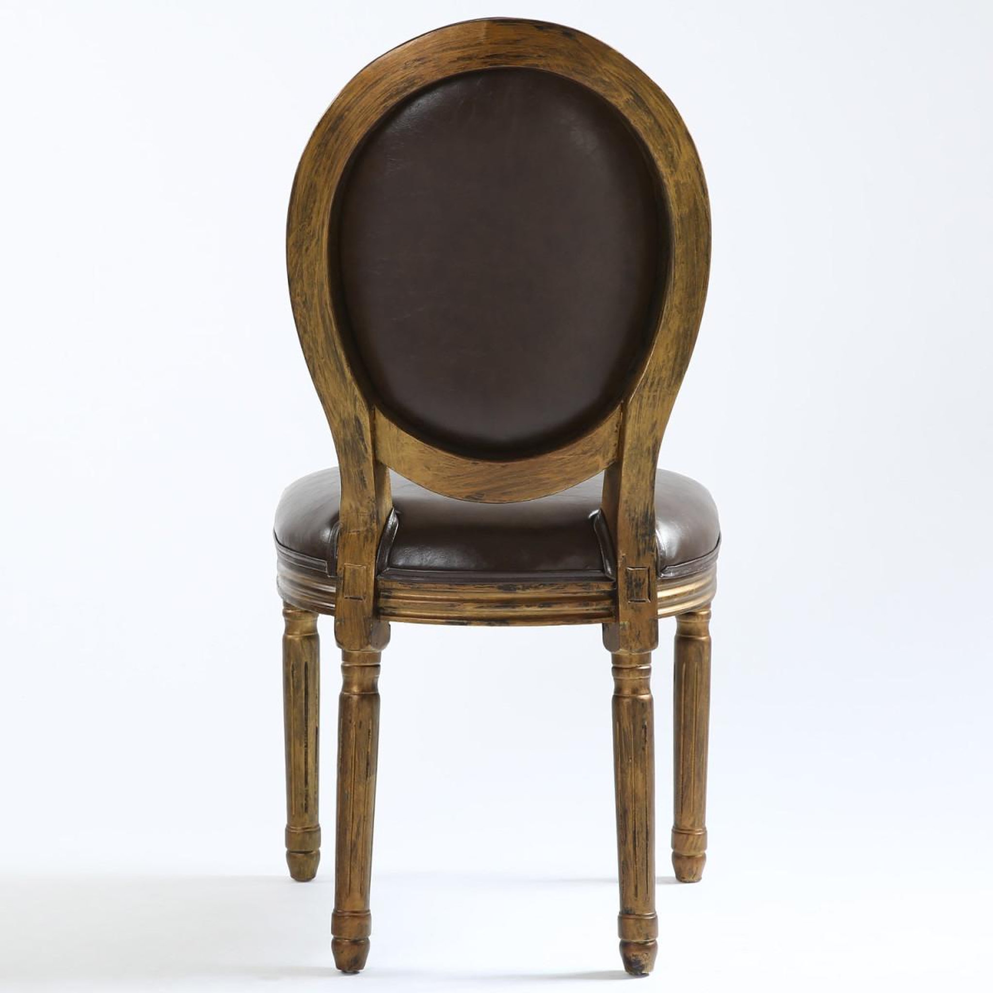 Voir la diapositive 4 : Paris Prix Lot de 2 chaises médaillon  versailles  96cm marron & or