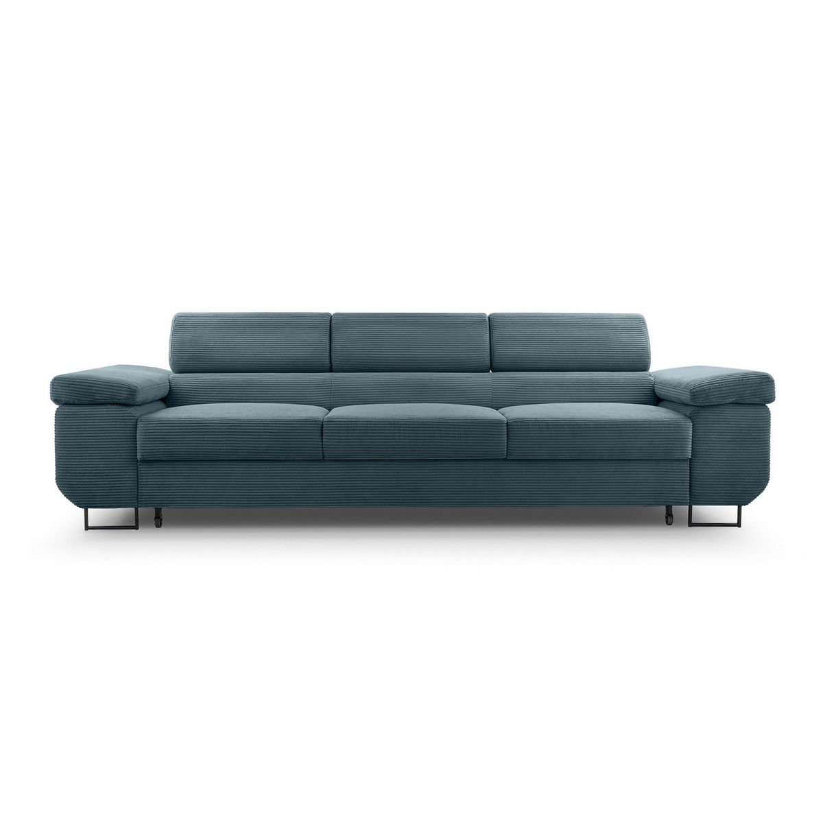 BEST MOBILIER Pablo - canapé 3 places - convertible avec têtières réglables - en velours côtelé