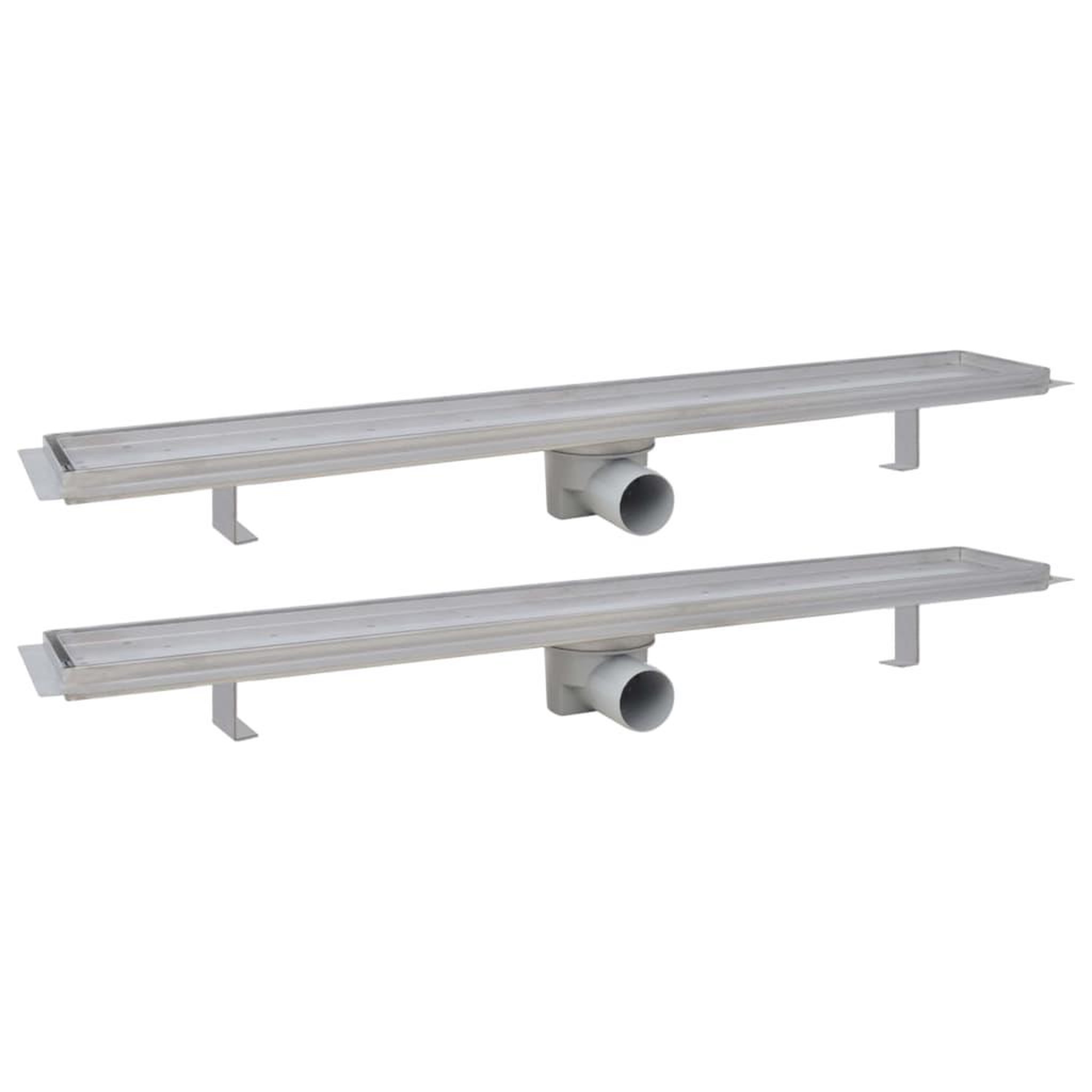 Voir la diapositive 2 : VIDAXL Drain de douche lineaire 2 pc 830 x 140 mm Acier inoxydable