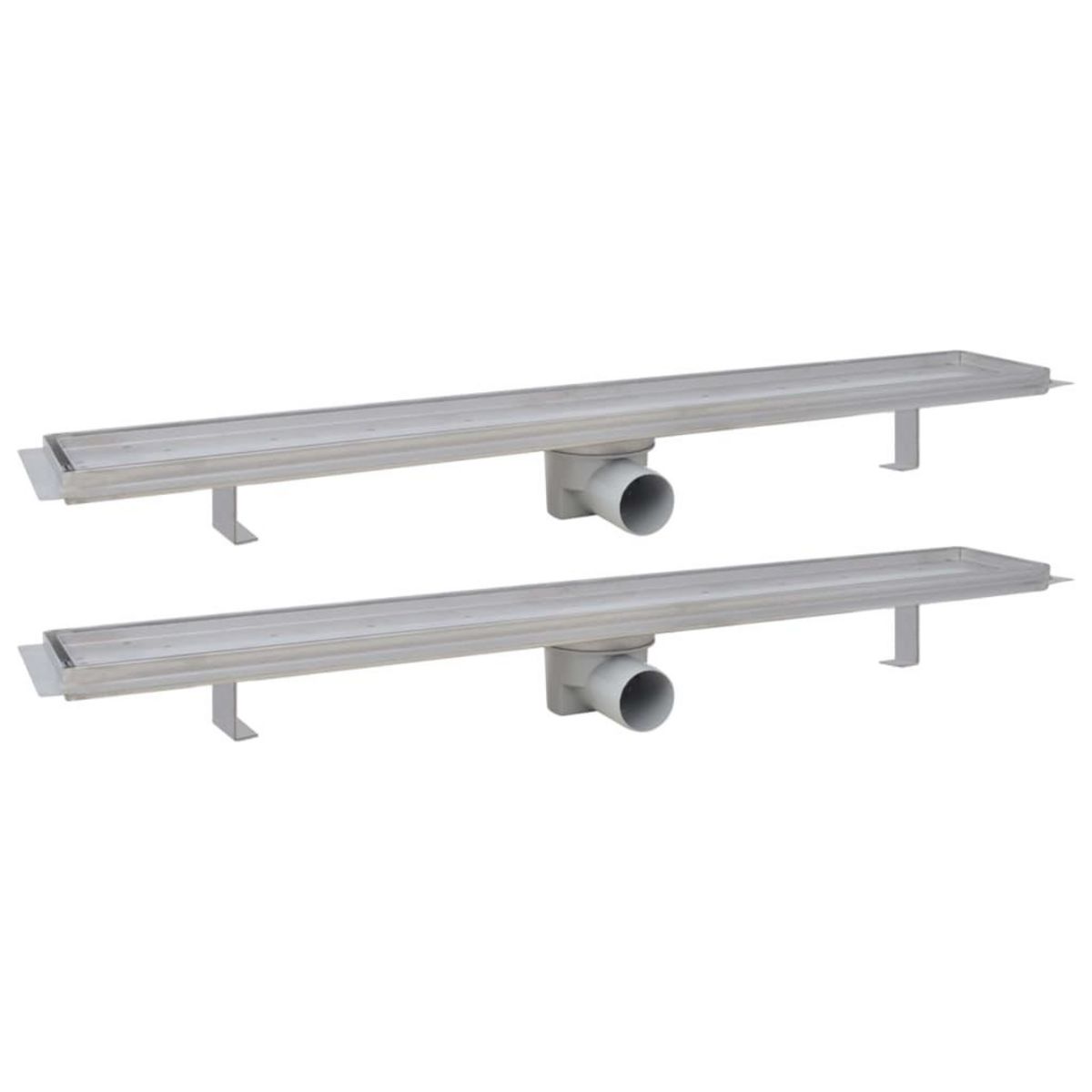 VIDAXL Drain de douche lineaire 2 pc 830 x 140 mm Acier inoxydable